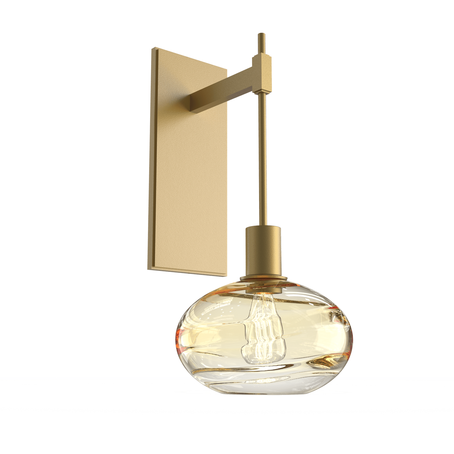 IDB0036-18-GB-OA-Hammerton-Studio-Optic-Blown-Glass-Coppa-tempo-wall-sconce-with-gilded-brass-finish-and-optic-amber-blown-glass-shades-and-incandescent-lamping