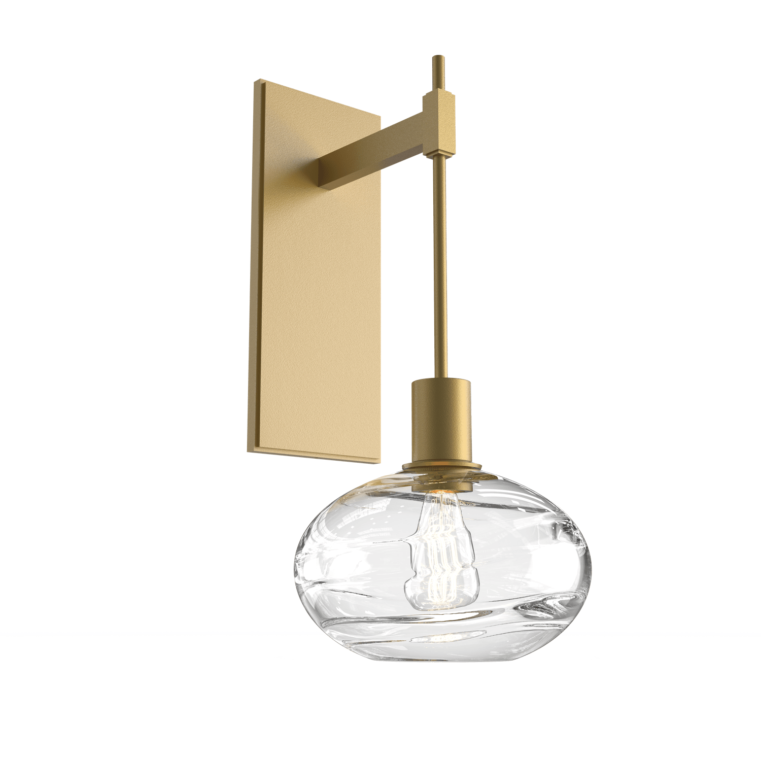 IDB0036-18-GB-OC-Hammerton-Studio-Optic-Blown-Glass-Coppa-tempo-wall-sconce-with-gilded-brass-finish-and-optic-clear-blown-glass-shades-and-incandescent-lamping