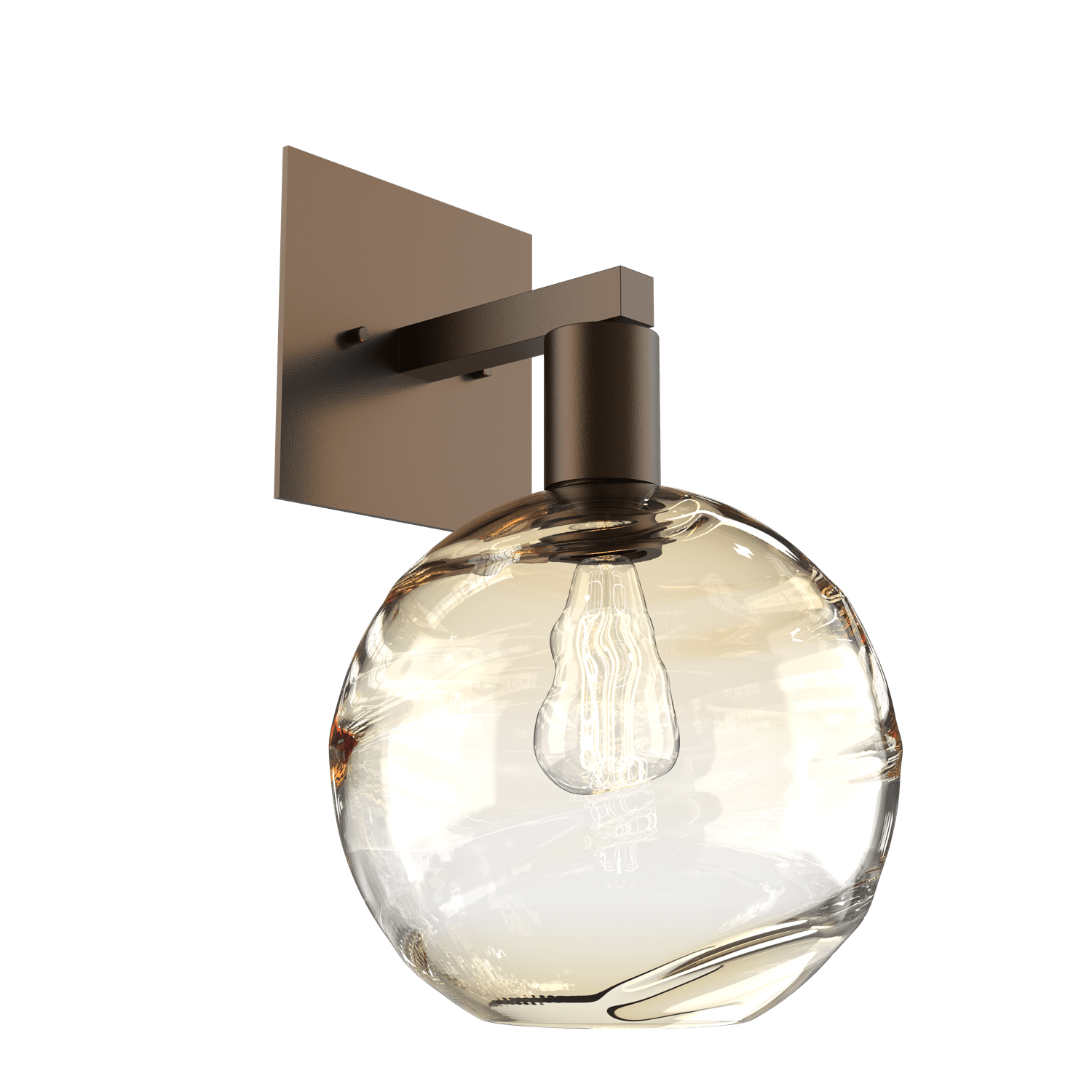 IDB0047-14-FB-OA-Hammerton-Studio-Optic-Blown-Glass-Terra-wall-sconce-with-flat-bronze-finish-and-optic-amber-blown-glass-shades-and-incandescent-lamping