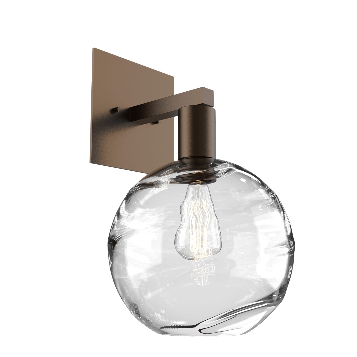 IDB0047-14-FB-OC-Hammerton-Studio-Optic-Blown-Glass-Terra-wall-sconce-with-flat-bronze-finish-and-optic-clear-blown-glass-shades-and-incandescent-lamping