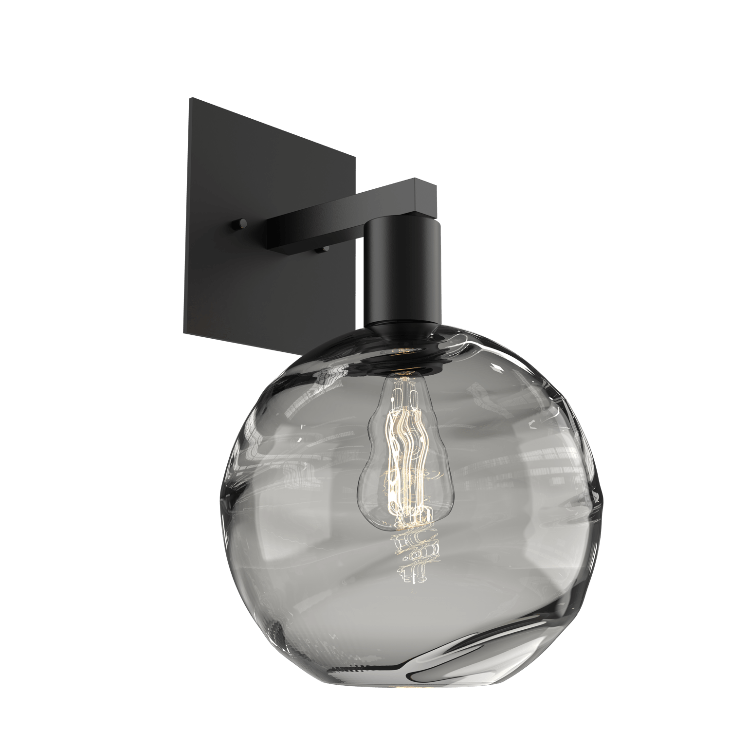 IDB0047-14-MB-OS-Hammerton-Studio-Optic-Blown-Glass-Terra-wall-sconce-with-matte-black-finish-and-optic-smoke-blown-glass-shades-and-incandescent-lamping