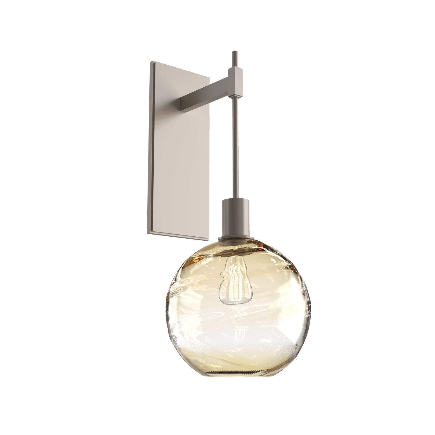 IDB0047-22-BS-OA-Hammerton-Studio-Optic-Blown-Glass-Terra-tempo-wall-sconce-with-metallic-beige-silver-finish-and-optic-amber-blown-glass-shades-and-incandescent-lamping