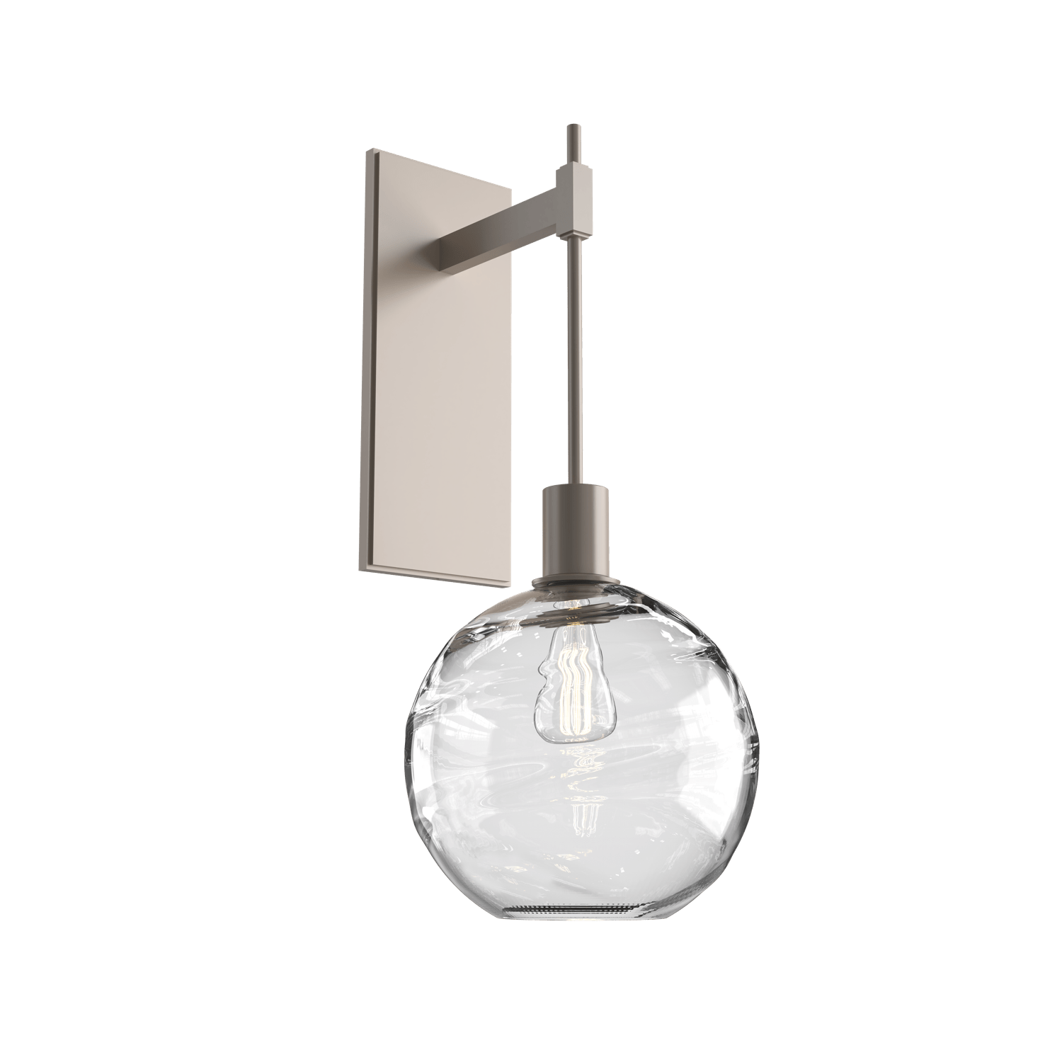 IDB0047-22-BS-OC-Hammerton-Studio-Optic-Blown-Glass-Terra-tempo-wall-sconce-with-metallic-beige-silver-finish-and-optic-clear-blown-glass-shades-and-incandescent-lamping