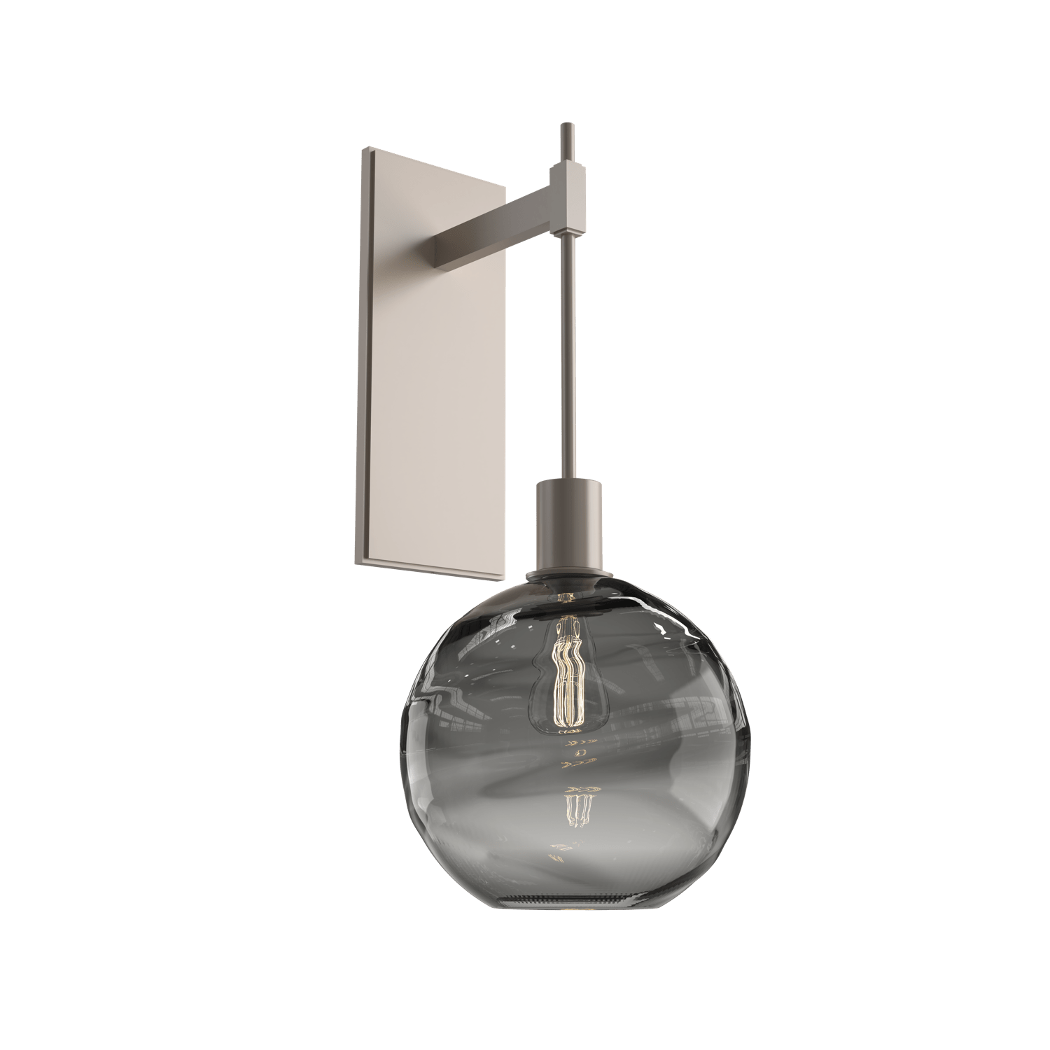 IDB0047-22-BS-OS-Hammerton-Studio-Optic-Blown-Glass-Terra-tempo-wall-sconce-with-metallic-beige-silver-finish-and-optic-smoke-blown-glass-shades-and-incandescent-lamping