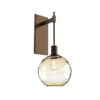 IDB0047-22-FB-OA-Hammerton-Studio-Optic-Blown-Glass-Terra-tempo-wall-sconce-with-flat-bronze-finish-and-optic-amber-blown-glass-shades-and-incandescent-lamping