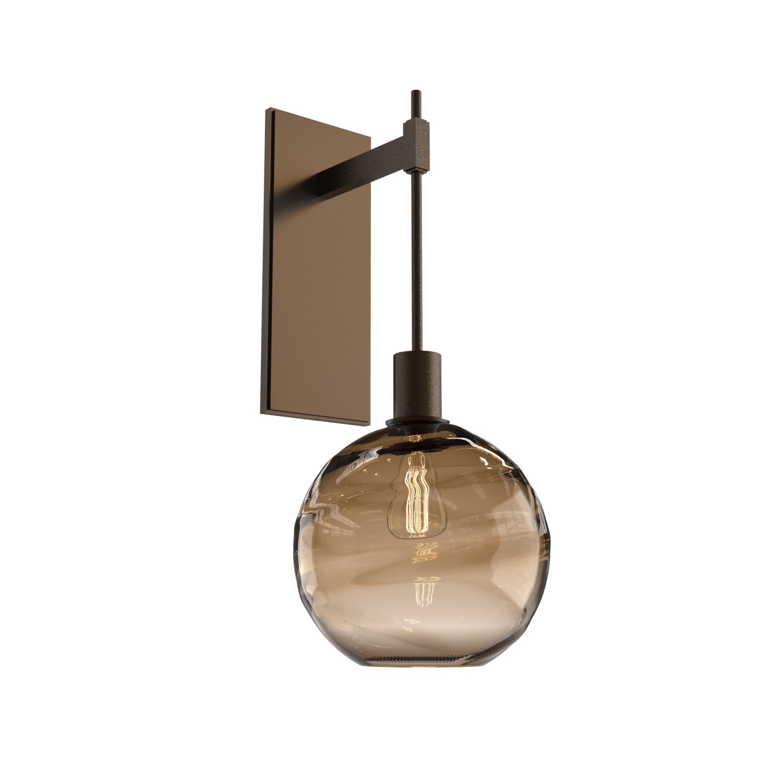IDB0047-22-FB-OB-Hammerton-Studio-Optic-Blown-Glass-Terra-tempo-wall-sconce-with-flat-bronze-finish-and-optic-bronze-blown-glass-shades-and-incandescent-lamping