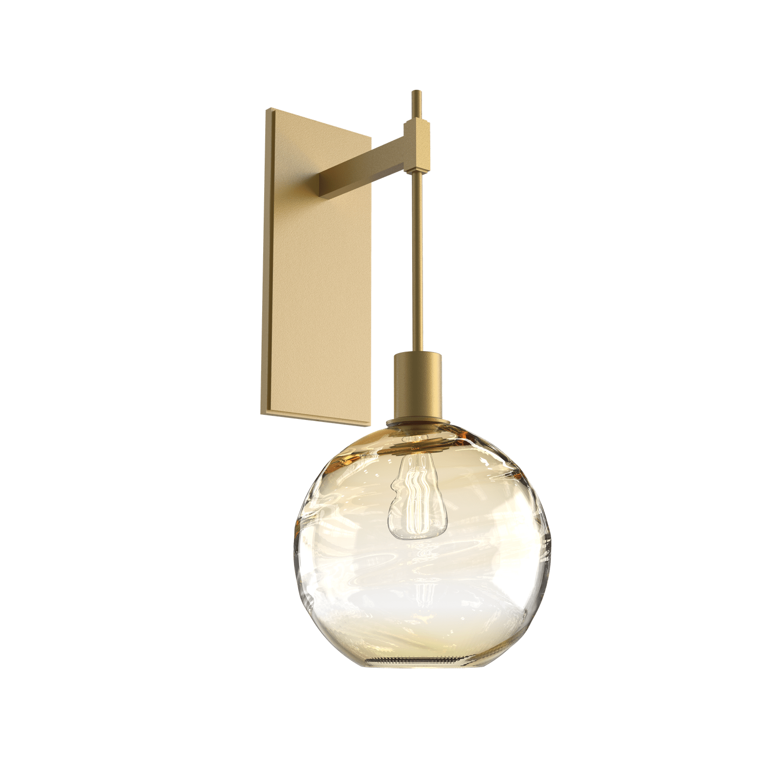 IDB0047-22-GB-OA-Hammerton-Studio-Optic-Blown-Glass-Terra-tempo-wall-sconce-with-gilded-brass-finish-and-optic-amber-blown-glass-shades-and-incandescent-lamping