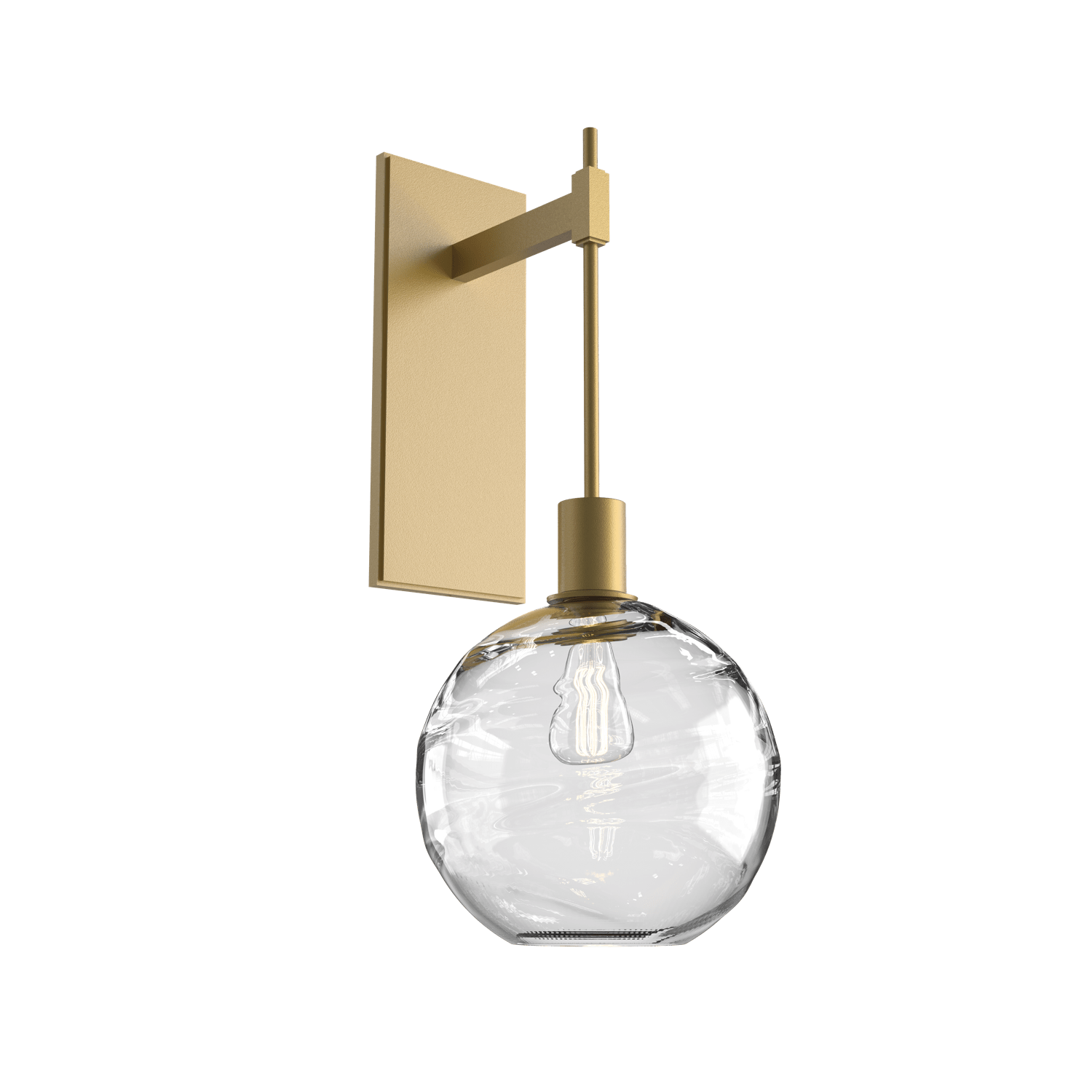 IDB0047-22-GB-OC-Hammerton-Studio-Optic-Blown-Glass-Terra-tempo-wall-sconce-with-gilded-brass-finish-and-optic-clear-blown-glass-shades-and-incandescent-lamping