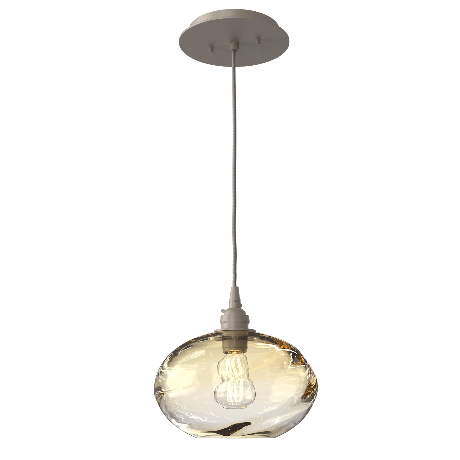 LAB0036-01-BS-OA-Hammerton-Studio-Optic-Blown-Glass-Coppa-pendant-light-with-metallic-beige-silver-finish-and-optic-amber-blown-glass-shades-and-incandescent-lamping