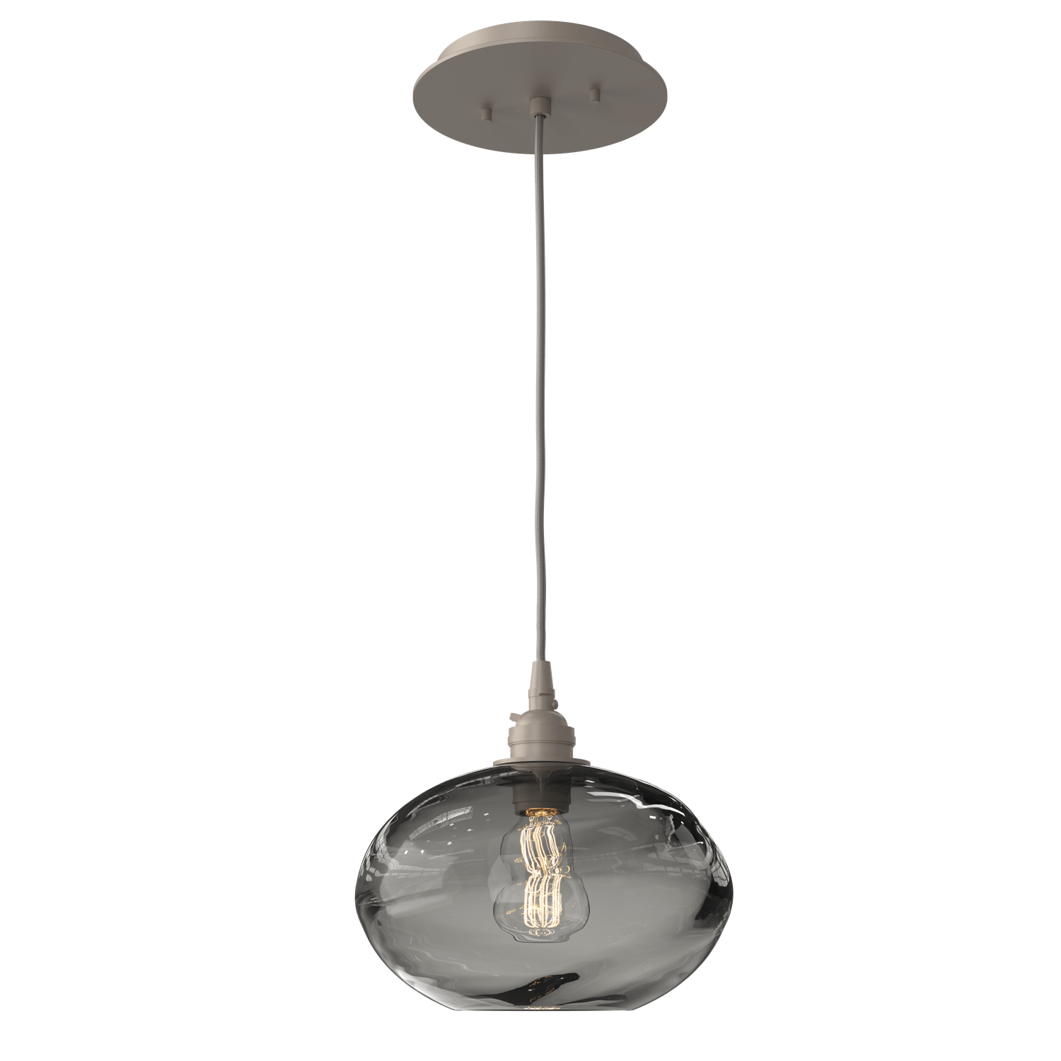 LAB0036-01-BS-OS-Hammerton-Studio-Optic-Blown-Glass-Coppa-pendant-light-with-metallic-beige-silver-finish-and-optic-smoke-blown-glass-shades-and-incandescent-lamping