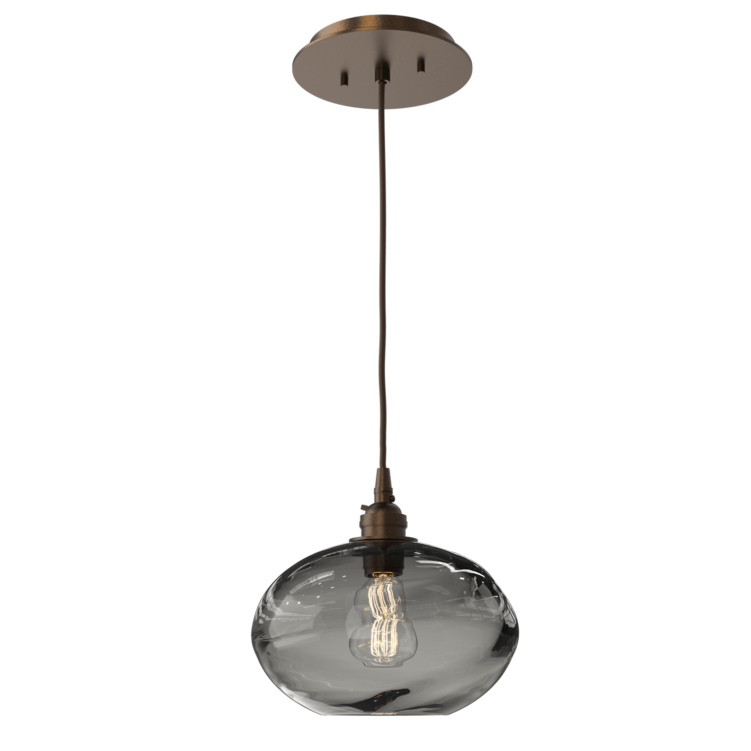 LAB0036-01-FB-OS-Hammerton-Studio-Optic-Blown-Glass-Coppa-pendant-light-with-flat-bronze-finish-and-optic-smoke-blown-glass-shades-and-incandescent-lamping