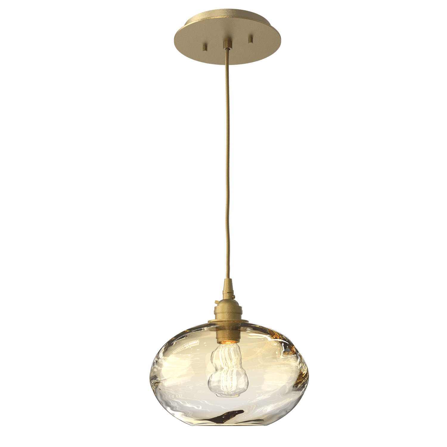 LAB0036-01-GB-OA-Hammerton-Studio-Optic-Blown-Glass-Coppa-pendant-light-with-gilded-brass-finish-and-optic-amber-blown-glass-shades-and-incandescent-lamping