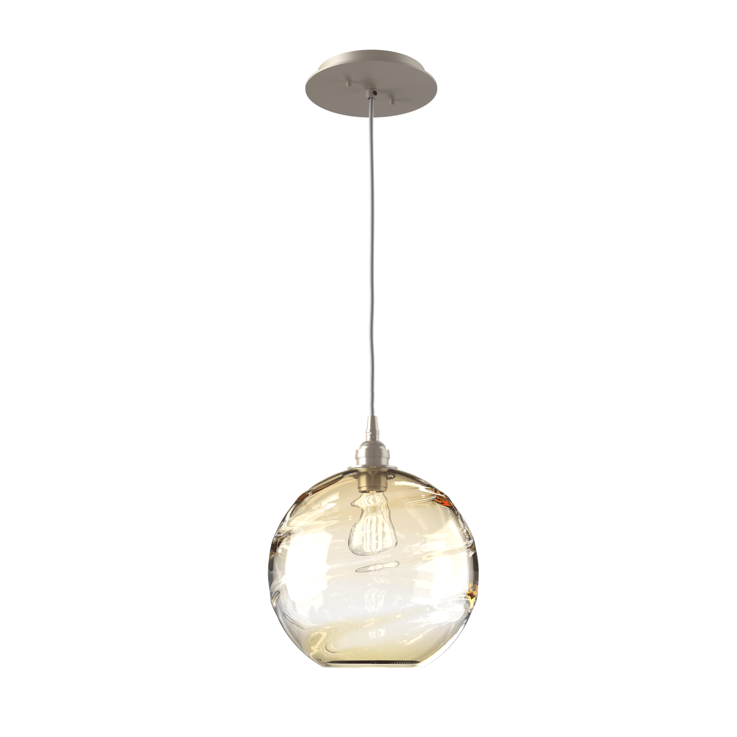 LAB0047-01-BS-OA-Hammerton-Studio-Optic-Blown-Glass-Terra-pendant-light-with-metallic-beige-silver-finish-and-optic-amber-blown-glass-shades-and-incandescent-lamping
