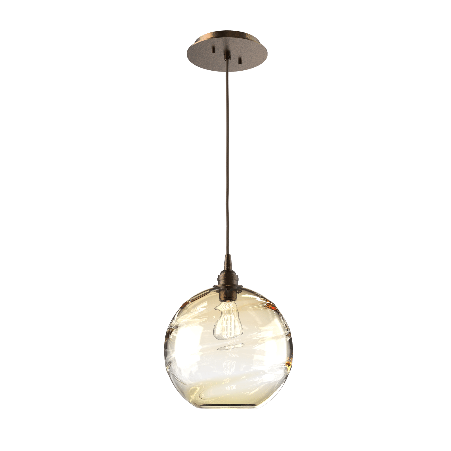 LAB0047-01-FB-OA-Hammerton-Studio-Optic-Blown-Glass-Terra-pendant-light-with-flat-bronze-finish-and-optic-amber-blown-glass-shades-and-incandescent-lamping