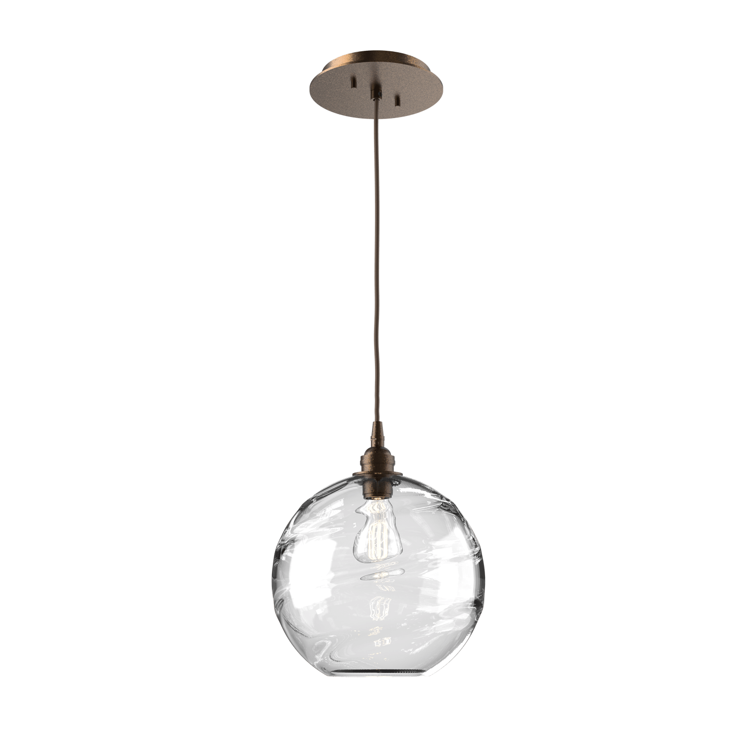 LAB0047-01-FB-OC-Hammerton-Studio-Optic-Blown-Glass-Terra-pendant-light-with-flat-bronze-finish-and-optic-clear-blown-glass-shades-and-incandescent-lamping