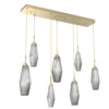 PLB0049-07-GB-RS-Hammerton-Studio-Aalto-7-light-linear-pendant-chandelier-with-gilded-brass-finish-and-optic-ribbed-smoke-glass-shades-and-LED-lamping