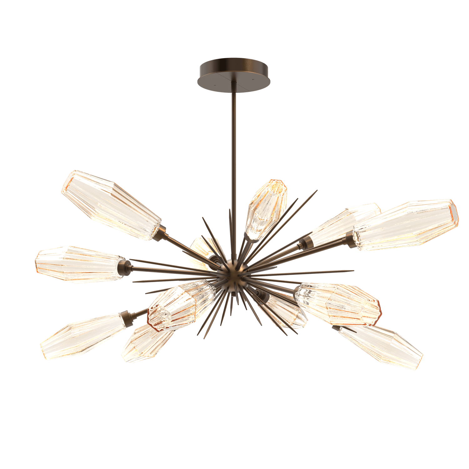 PLB0049-0A-FB-RA-Hammerton-Studio-Aalto-54-inch-oval-starburst-chandelier-with-flat-bronze-finish-and-optic-ribbed-amber-glass-shades-and-LED-lamping