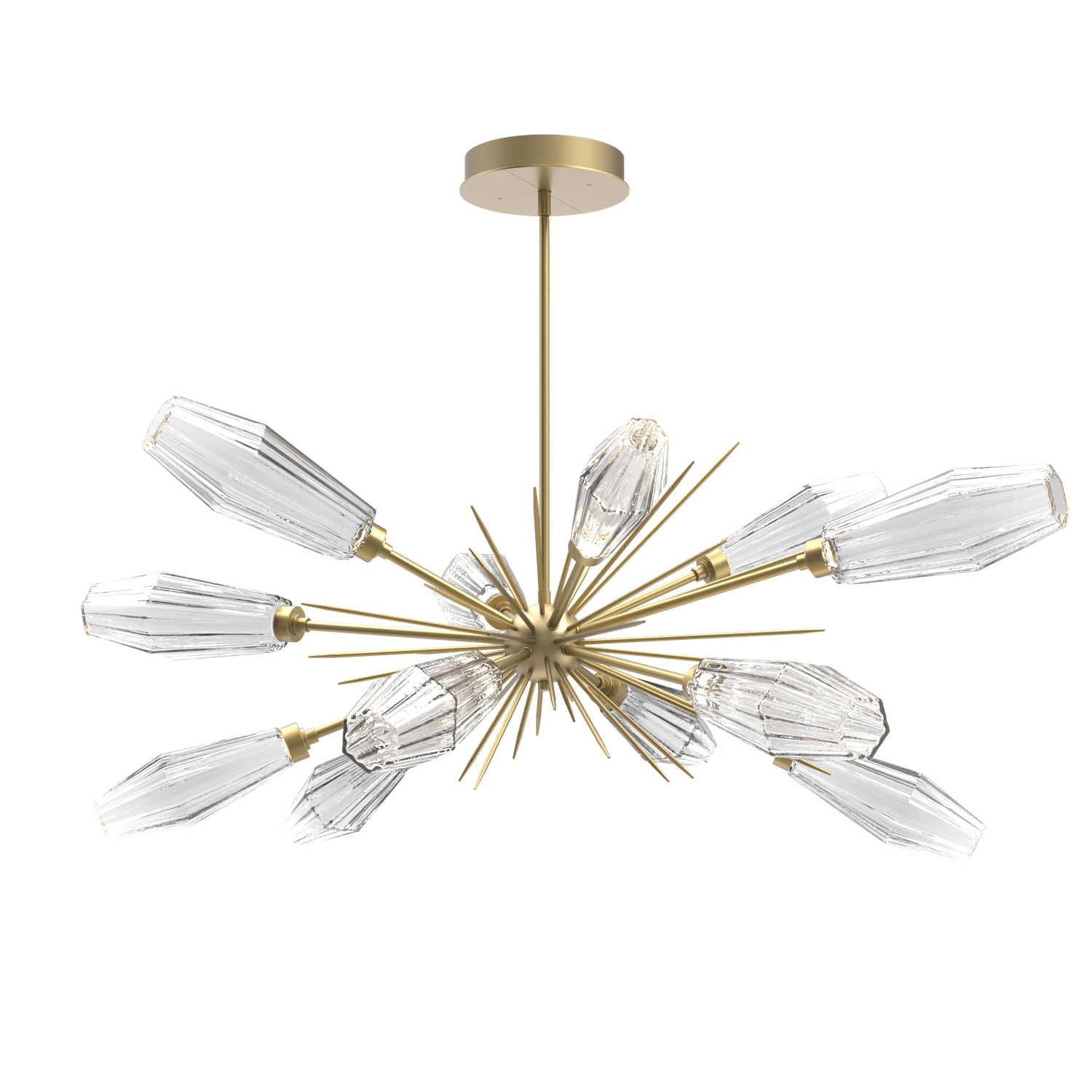 PLB0049-0A-GB-RC-Hammerton-Studio-Aalto-54-inch-oval-starburst-chandelier-with-gilded-brass-finish-and-optic-ribbed-clear-glass-shades-and-LED-lamping