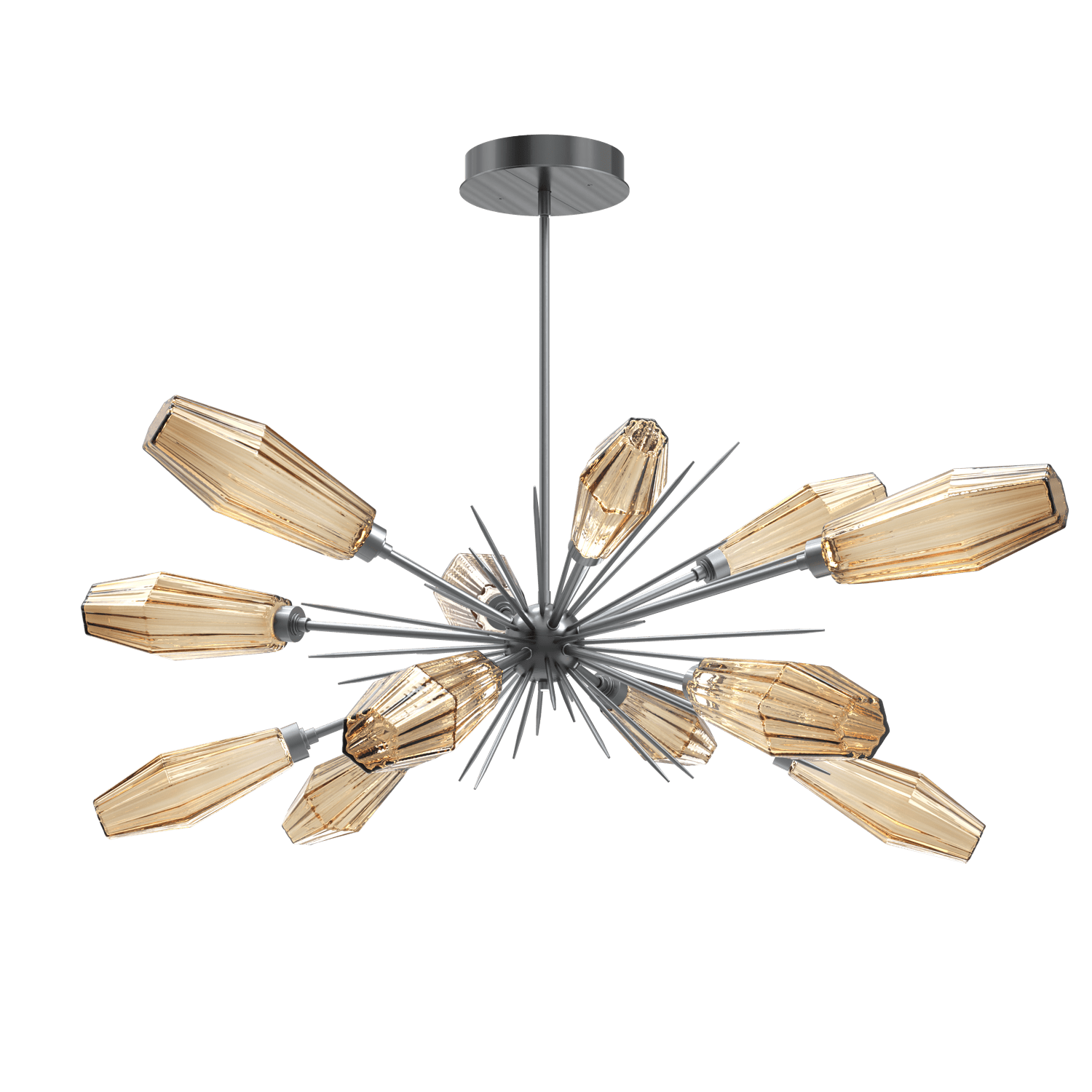 PLB0049-0A-GM-RB-Hammerton-Studio-Aalto-54-inch-oval-starburst-chandelier-with-gunmetal-finish-and-optic-ribbed-bronze-glass-shades-and-LED-lamping