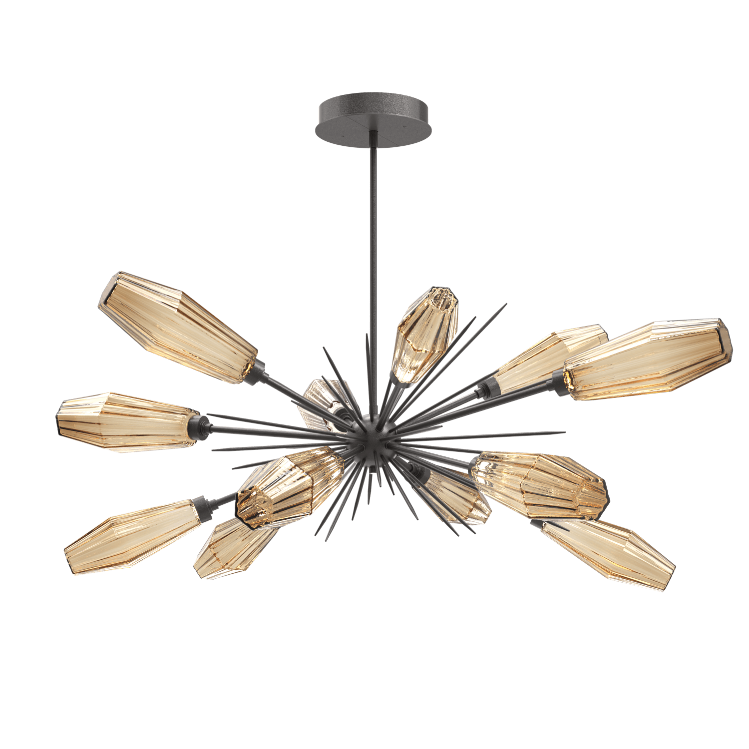 PLB0049-0A-GP-RB-Hammerton-Studio-Aalto-54-inch-oval-starburst-chandelier-with-graphite-finish-and-optic-ribbed-bronze-glass-shades-and-LED-lamping