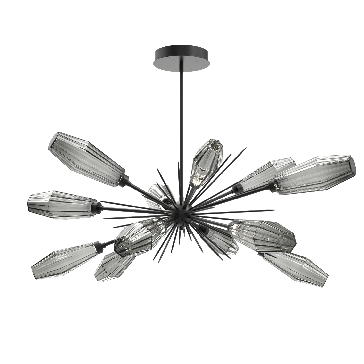 PLB0049-0A-MB-RS-Hammerton-Studio-Aalto-54-inch-oval-starburst-chandelier-with-matte-black-finish-and-optic-ribbed-smoke-glass-shades-and-LED-lamping