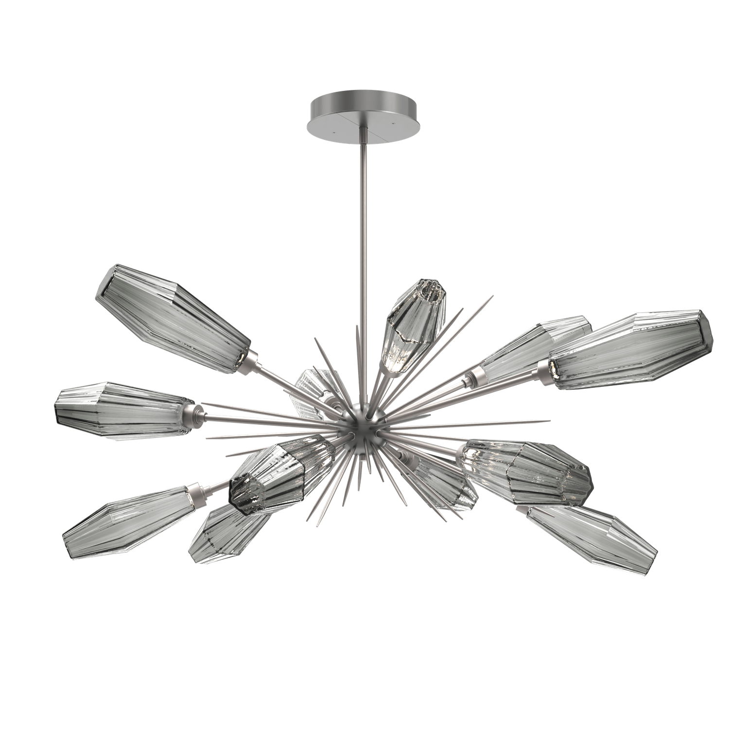PLB0049-0A-SN-RS-Hammerton-Studio-Aalto-54-inch-oval-starburst-chandelier-with-satin-nickel-finish-and-optic-ribbed-smoke-glass-shades-and-LED-lamping