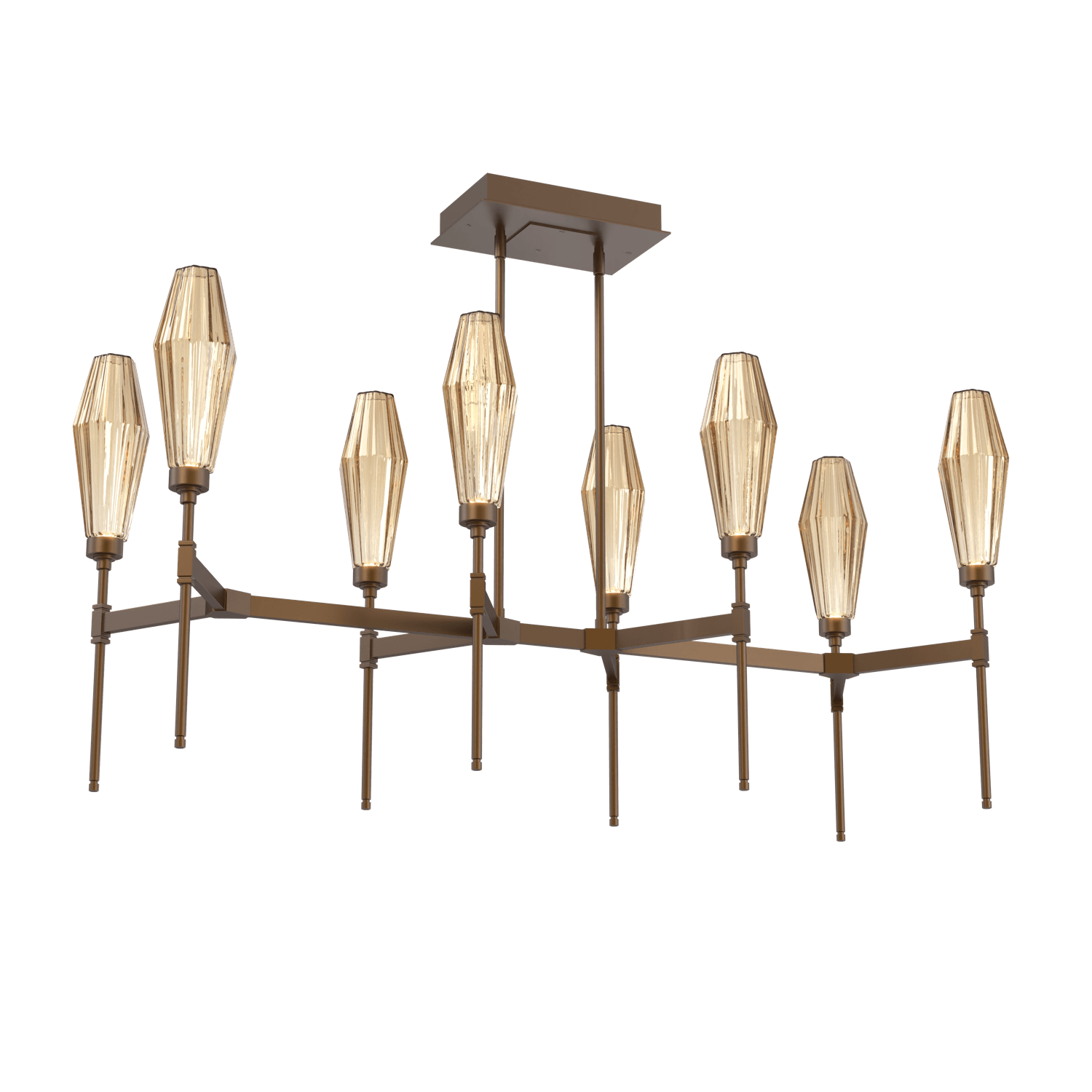PLB0049-48-FB-RB-Hammerton-Studio-Aalto-48-inch-linear-belvedere-chandelier-with-flat-bronze-finish-and-optic-ribbed-bronze-glass-shades-and-LED-lamping