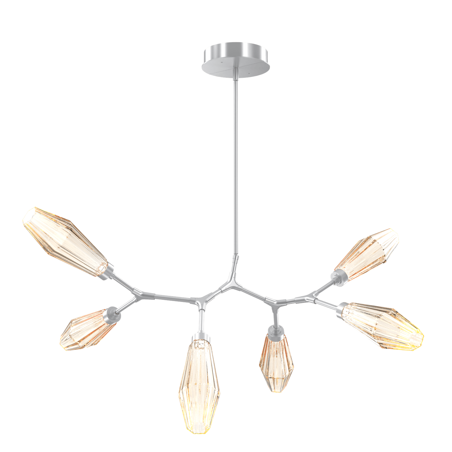 PLB0049-BA-CS-RA-Hammerton-Studio-Aalto-6-light-modern-branch-chandelier-with-classic-silver-finish-and-optic-ribbed-amber-glass-shades-and-LED-lamping