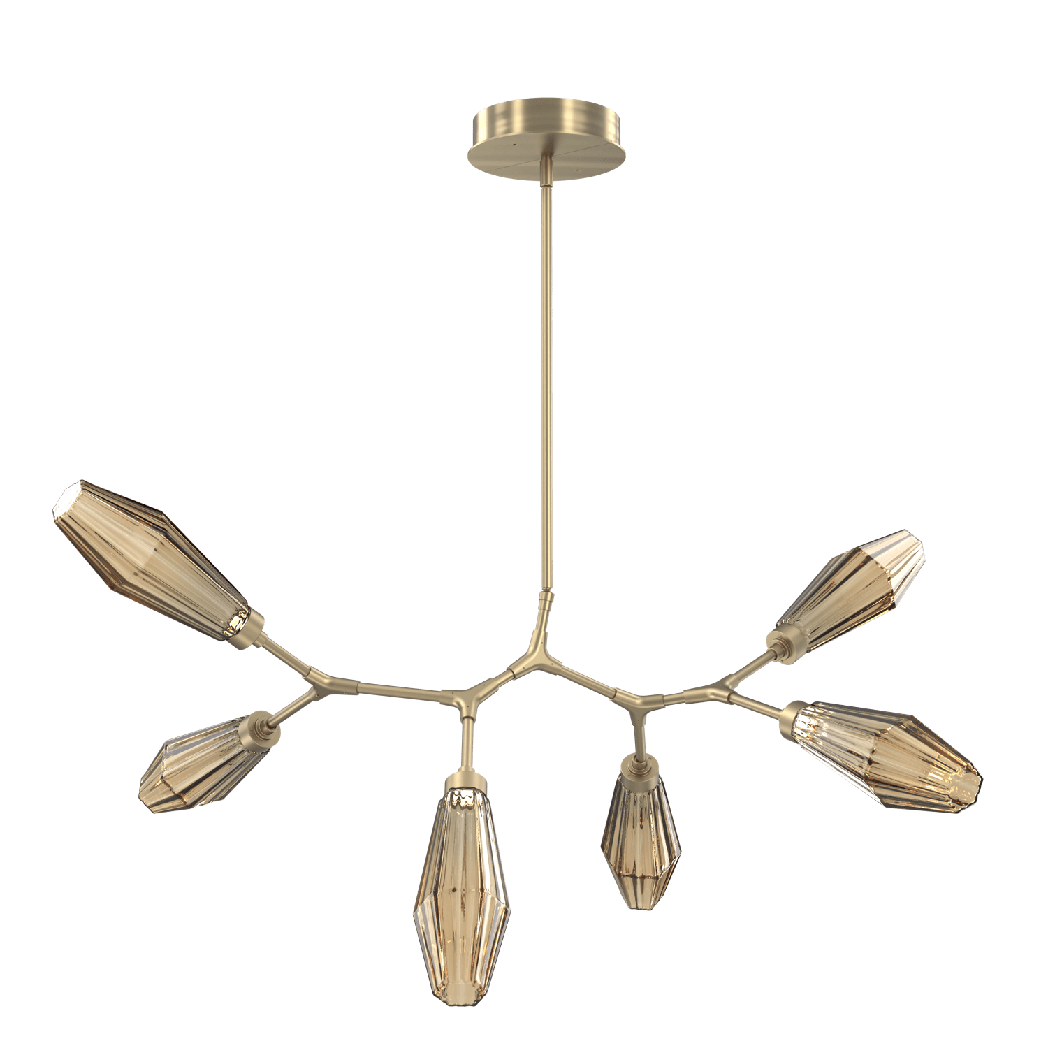 PLB0049-BA-HB-RB-Hammerton-Studio-Aalto-6-light-modern-branch-chandelier-with-heritage-brass-finish-and-optic-ribbed-bronze-glass-shades-and-LED-lamping