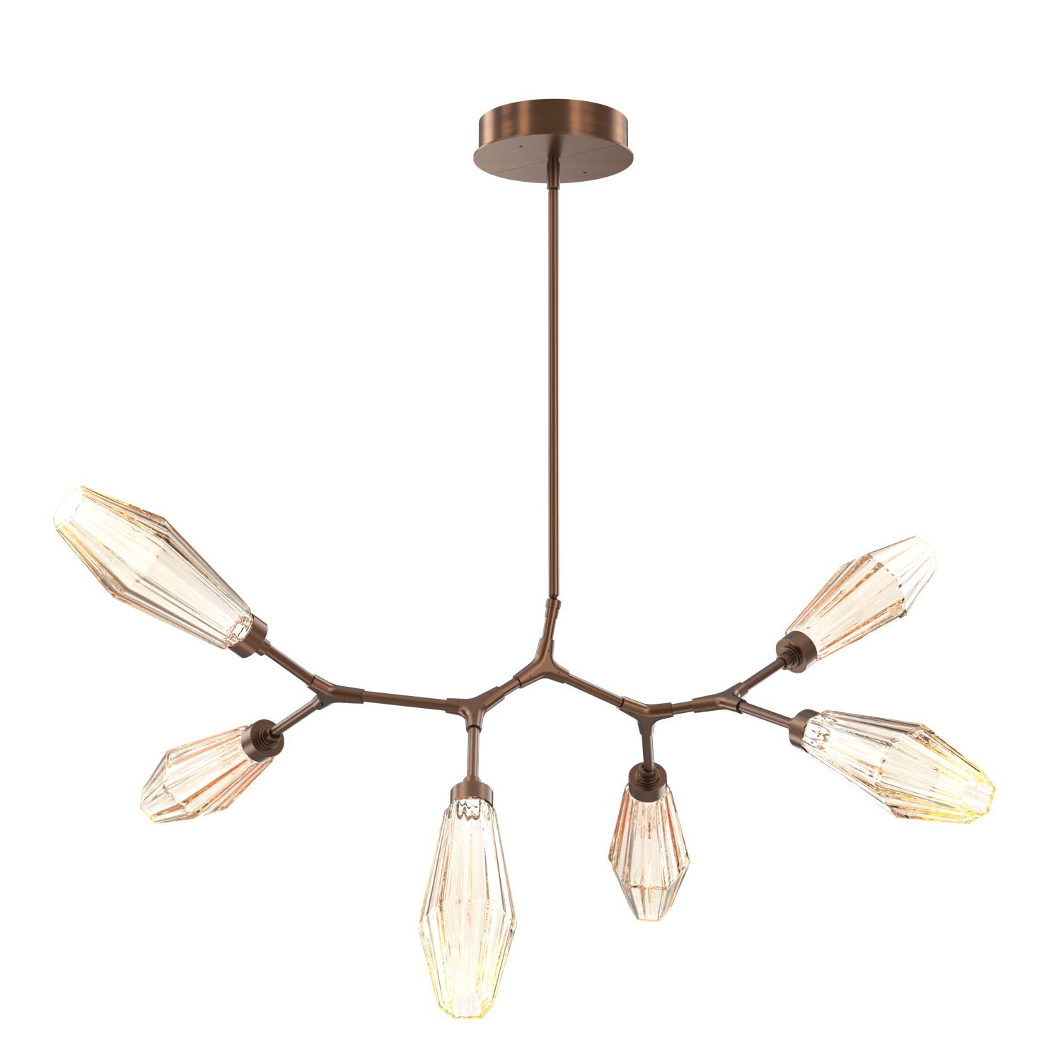 PLB0049-BA-RB-RA-Hammerton-Studio-Aalto-6-light-modern-branch-chandelier-with-oil-rubbed-bronze-finish-and-optic-ribbed-amber-glass-shades-and-LED-lamping