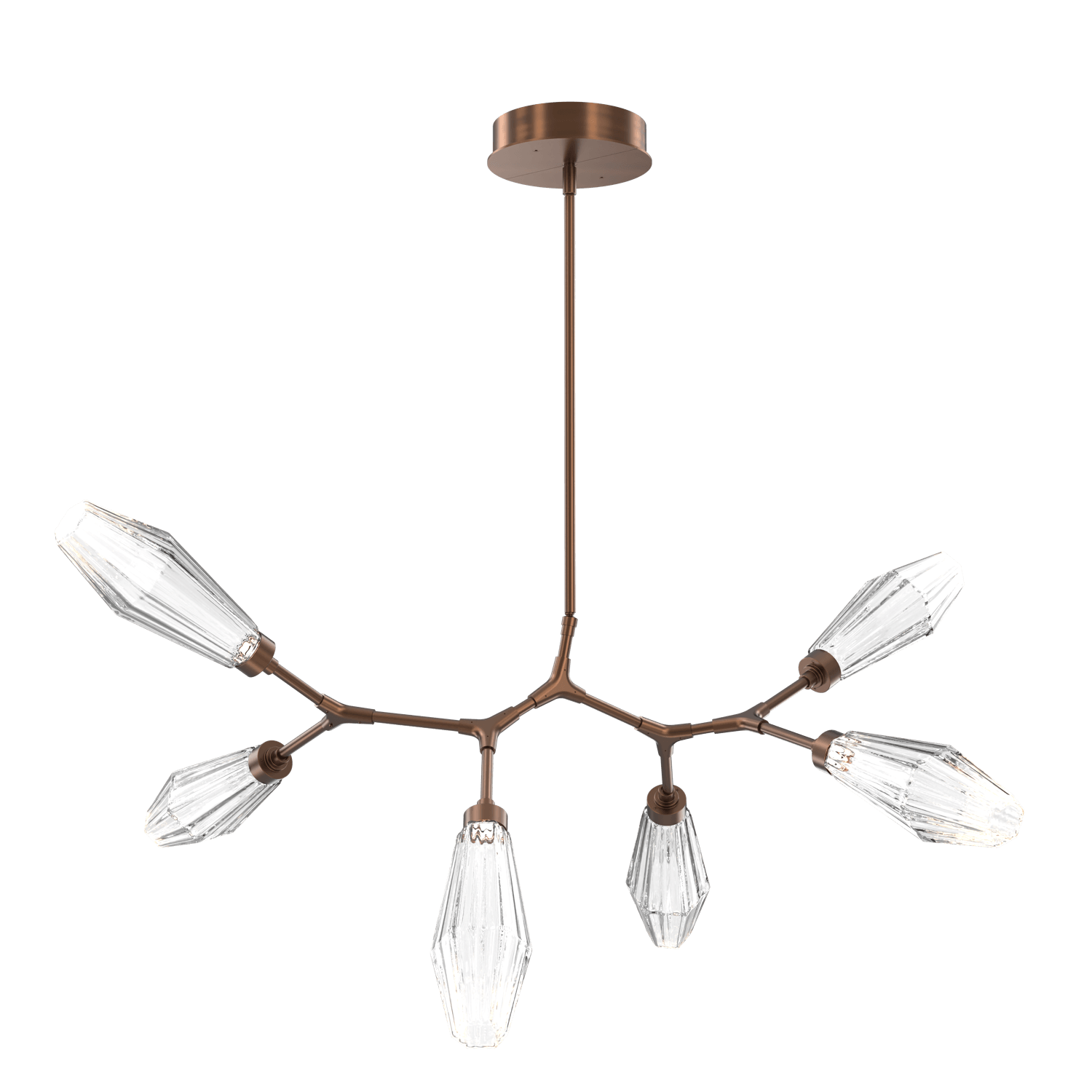 PLB0049-BA-RB-RC-Hammerton-Studio-Aalto-6-light-modern-branch-chandelier-with-oil-rubbed-bronze-finish-and-optic-ribbed-clear-glass-shades-and-LED-lamping