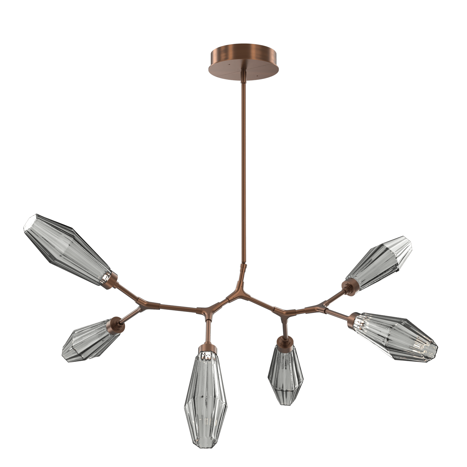 PLB0049-BA-RB-RS-Hammerton-Studio-Aalto-6-light-modern-branch-chandelier-with-oil-rubbed-bronze-finish-and-optic-ribbed-smoke-glass-shades-and-LED-lamping
