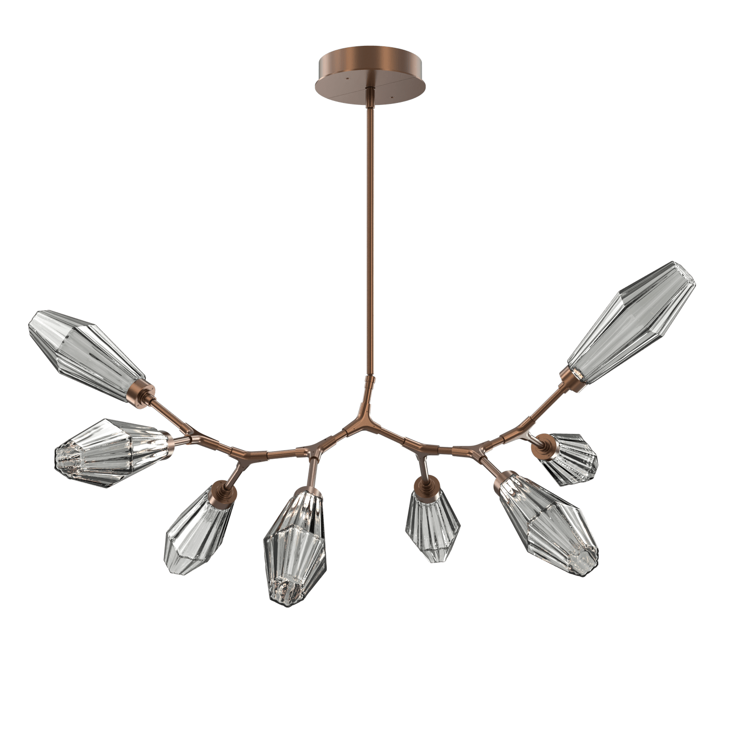 PLB0049-BB-BB-RS-Hammerton-Studio-Aalto-8-light-modern-branch-chandelier-with-burnished-bronze-finish-and-optic-ribbed-smoke-glass-shades-and-LED-lamping
