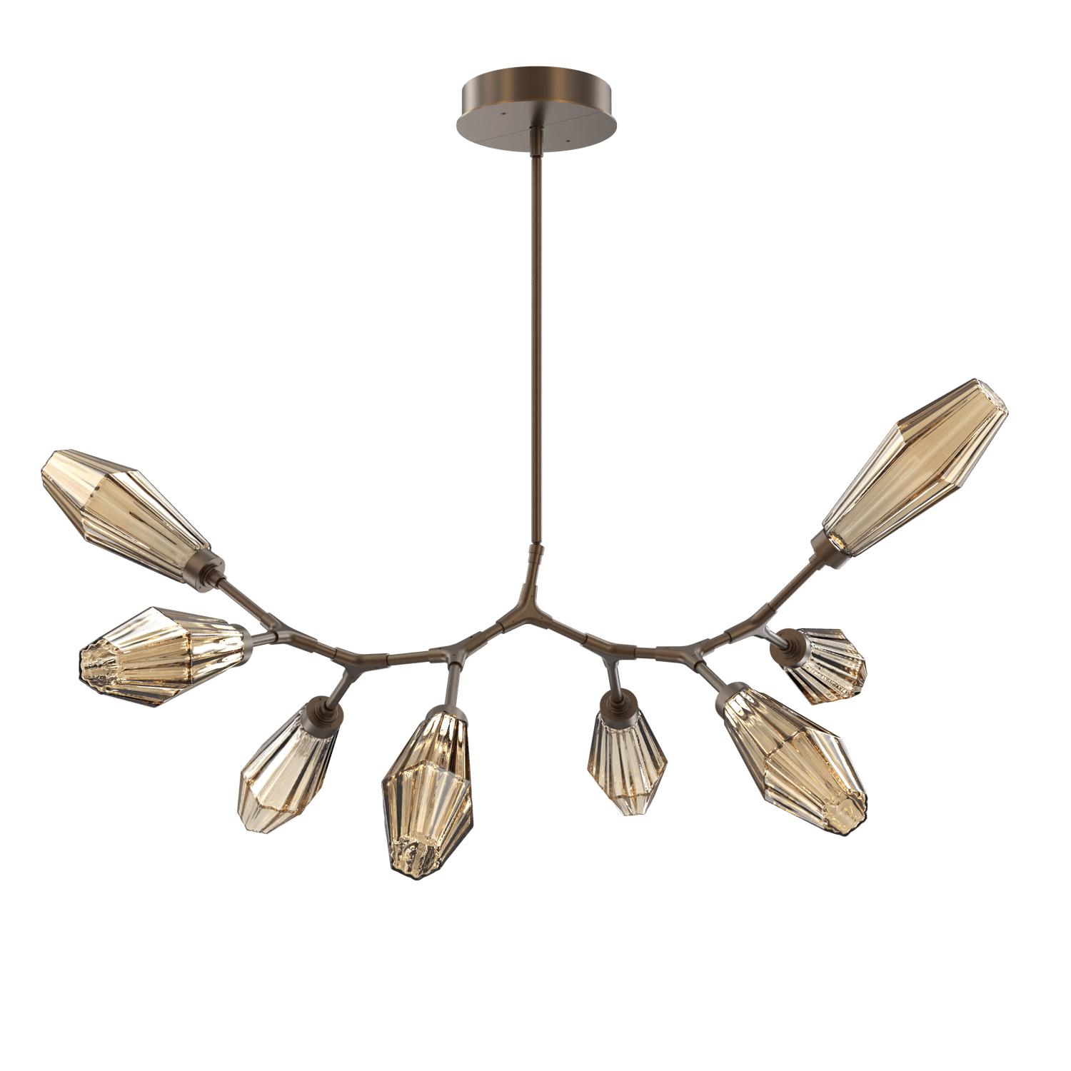PLB0049-BB-FB-RB-Hammerton-Studio-Aalto-8-light-modern-branch-chandelier-with-flat-bronze-finish-and-optic-ribbed-bronze-glass-shades-and-LED-lamping