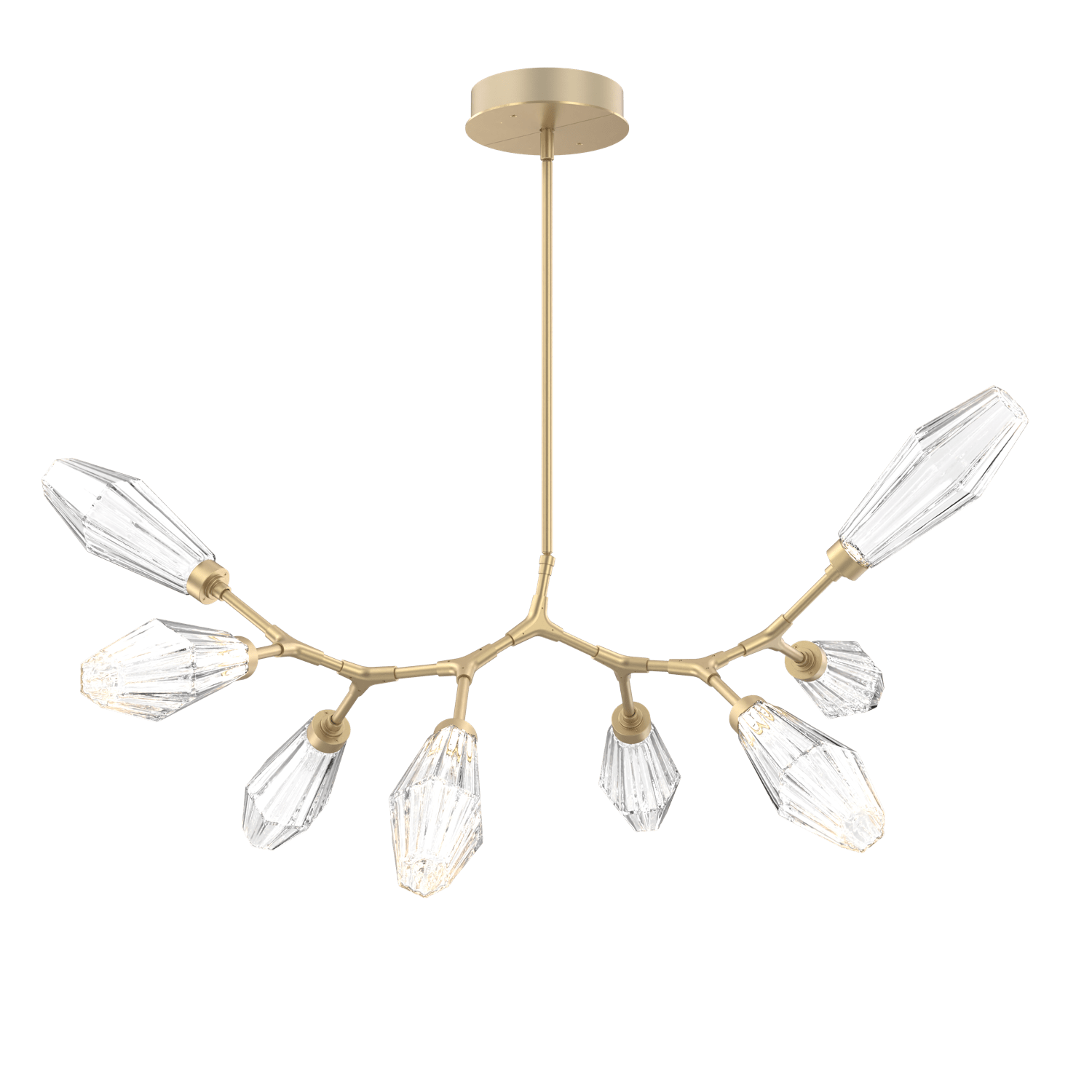 PLB0049-BB-GB-RC-Hammerton-Studio-Aalto-8-light-modern-branch-chandelier-with-gilded-brass-finish-and-optic-ribbed-clear-glass-shades-and-LED-lamping