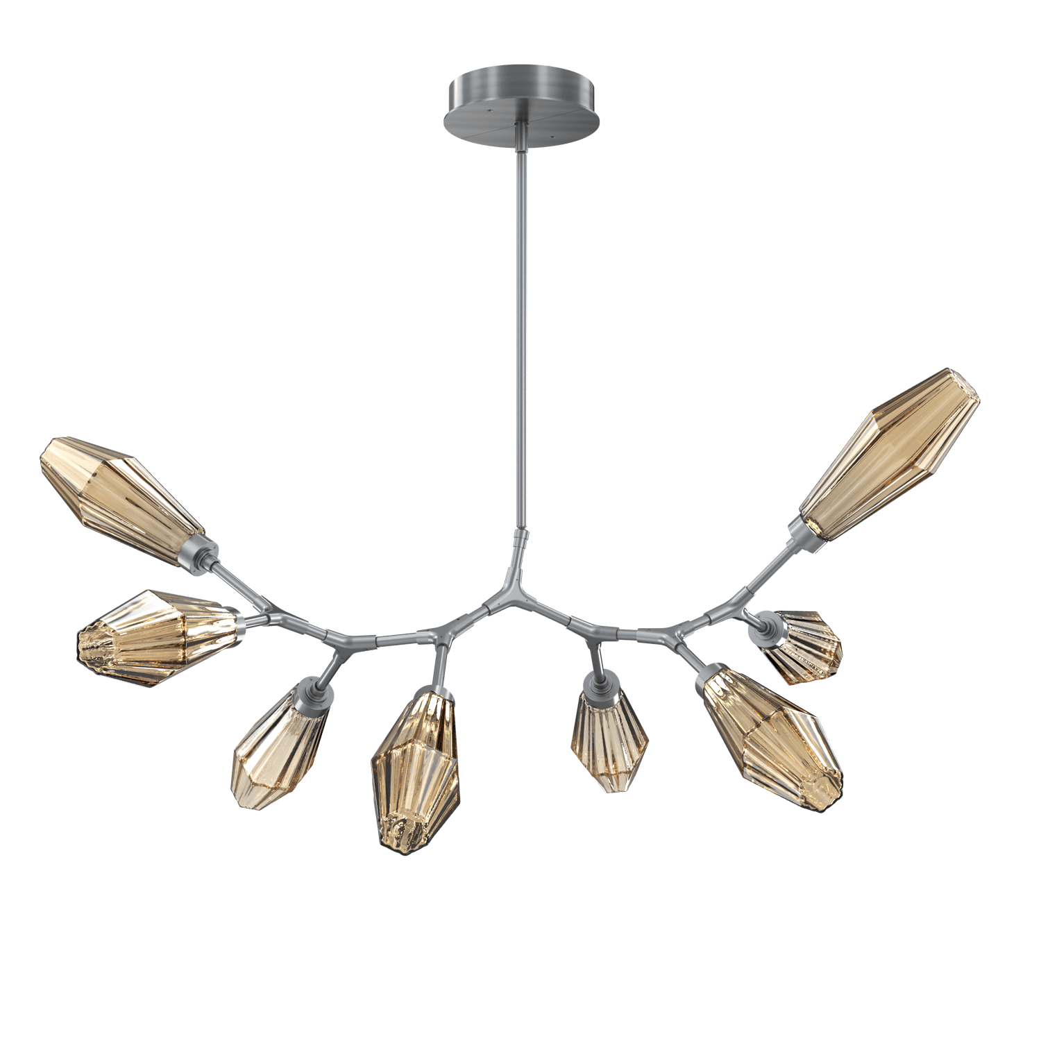 PLB0049-BB-GM-RB-Hammerton-Studio-Aalto-8-light-modern-branch-chandelier-with-gunmetal-finish-and-optic-ribbed-bronze-glass-shades-and-LED-lamping