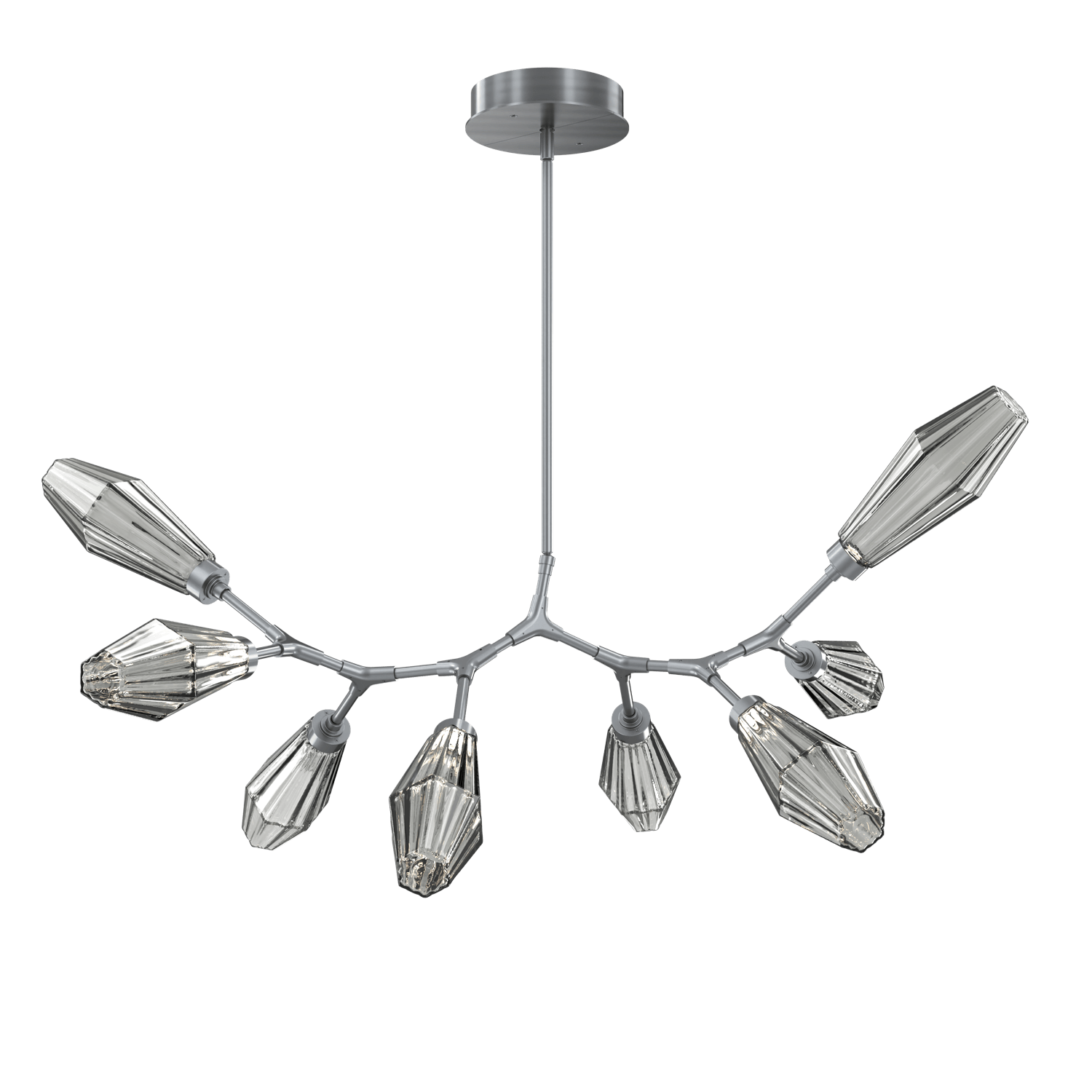 PLB0049-BB-GM-RS-Hammerton-Studio-Aalto-8-light-modern-branch-chandelier-with-gunmetal-finish-and-optic-ribbed-smoke-glass-shades-and-LED-lamping