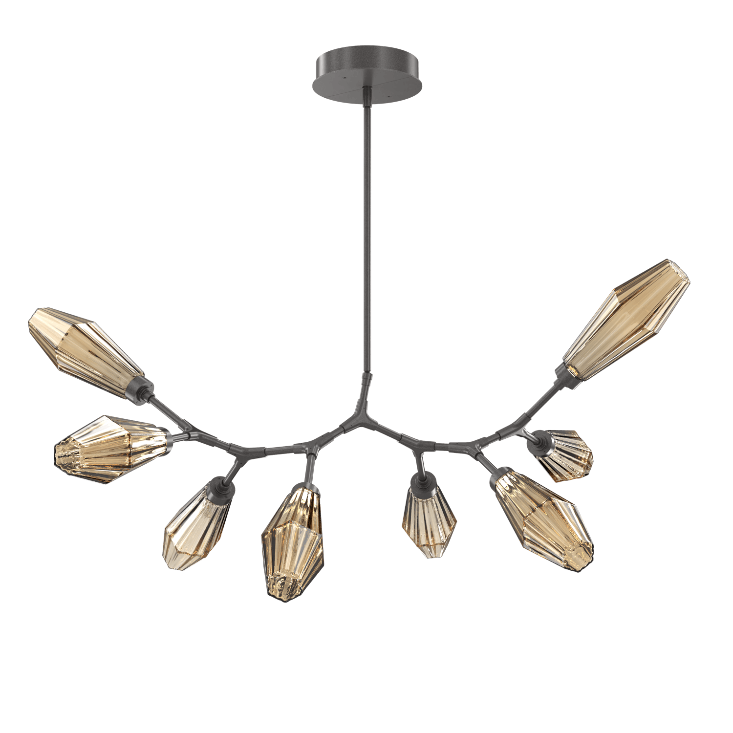 PLB0049-BB-GP-RB-Hammerton-Studio-Aalto-8-light-modern-branch-chandelier-with-graphite-finish-and-optic-ribbed-bronze-glass-shades-and-LED-lamping