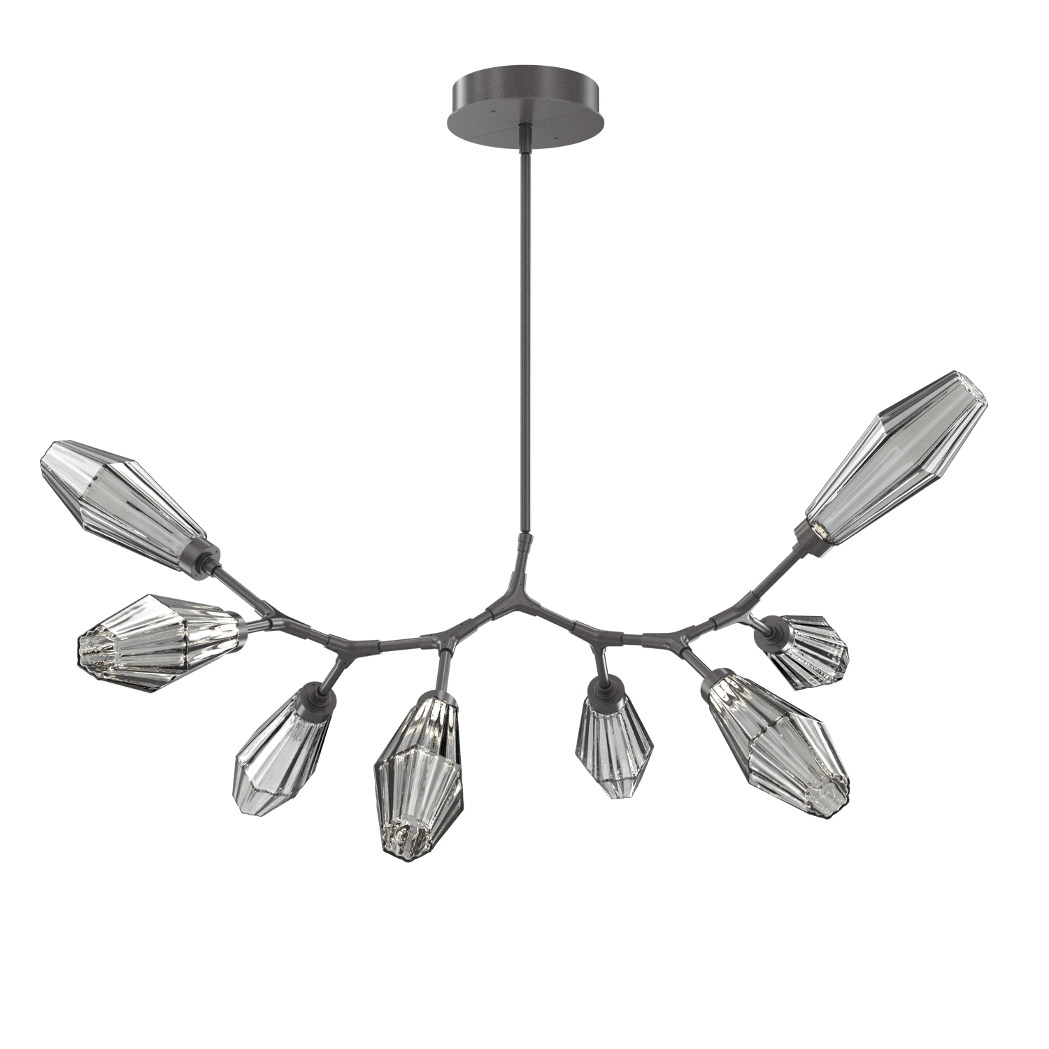 PLB0049-BB-GP-RS-Hammerton-Studio-Aalto-8-light-modern-branch-chandelier-with-graphite-finish-and-optic-ribbed-smoke-glass-shades-and-LED-lamping