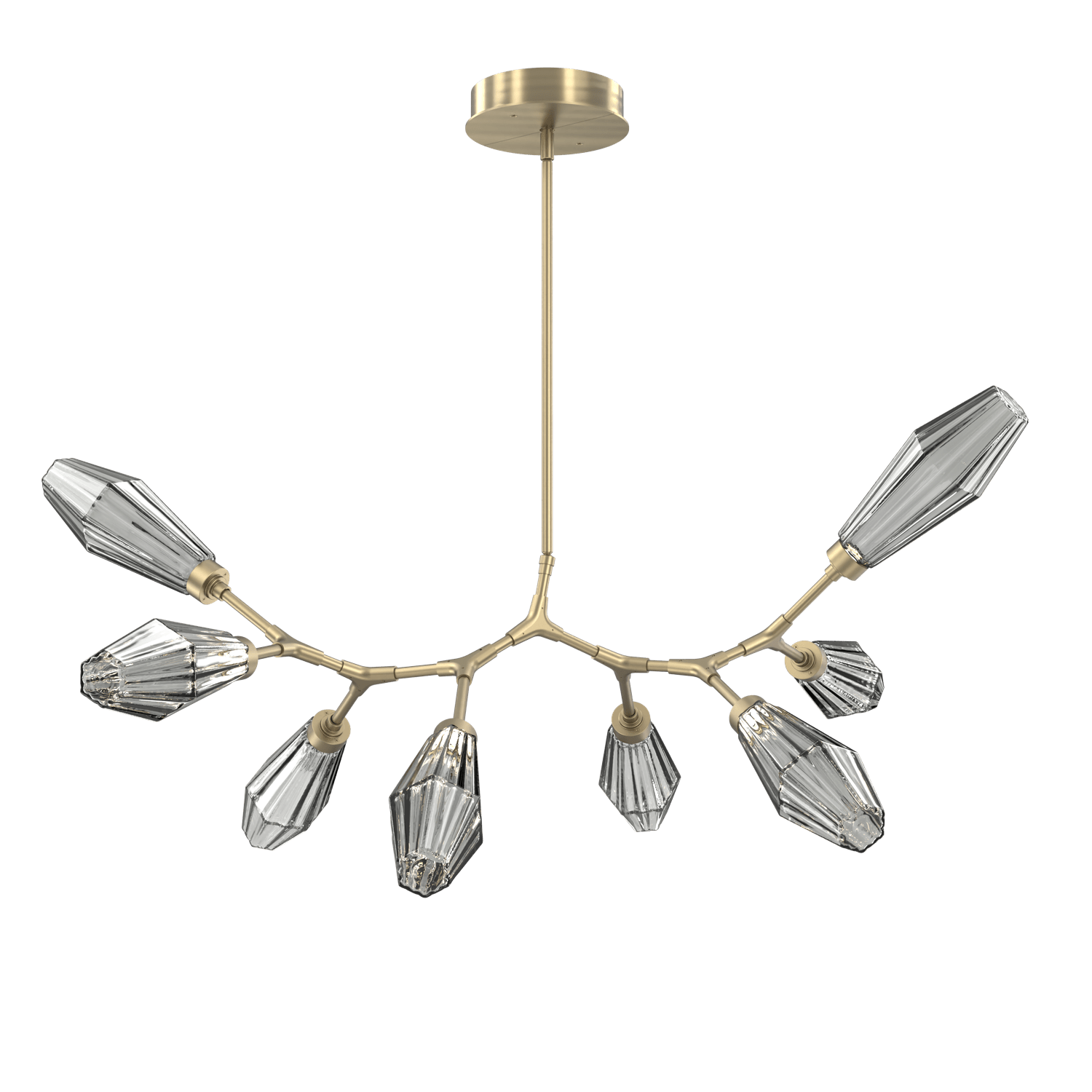 PLB0049-BB-HB-RS-Hammerton-Studio-Aalto-8-light-modern-branch-chandelier-with-heritage-brass-finish-and-optic-ribbed-smoke-glass-shades-and-LED-lamping