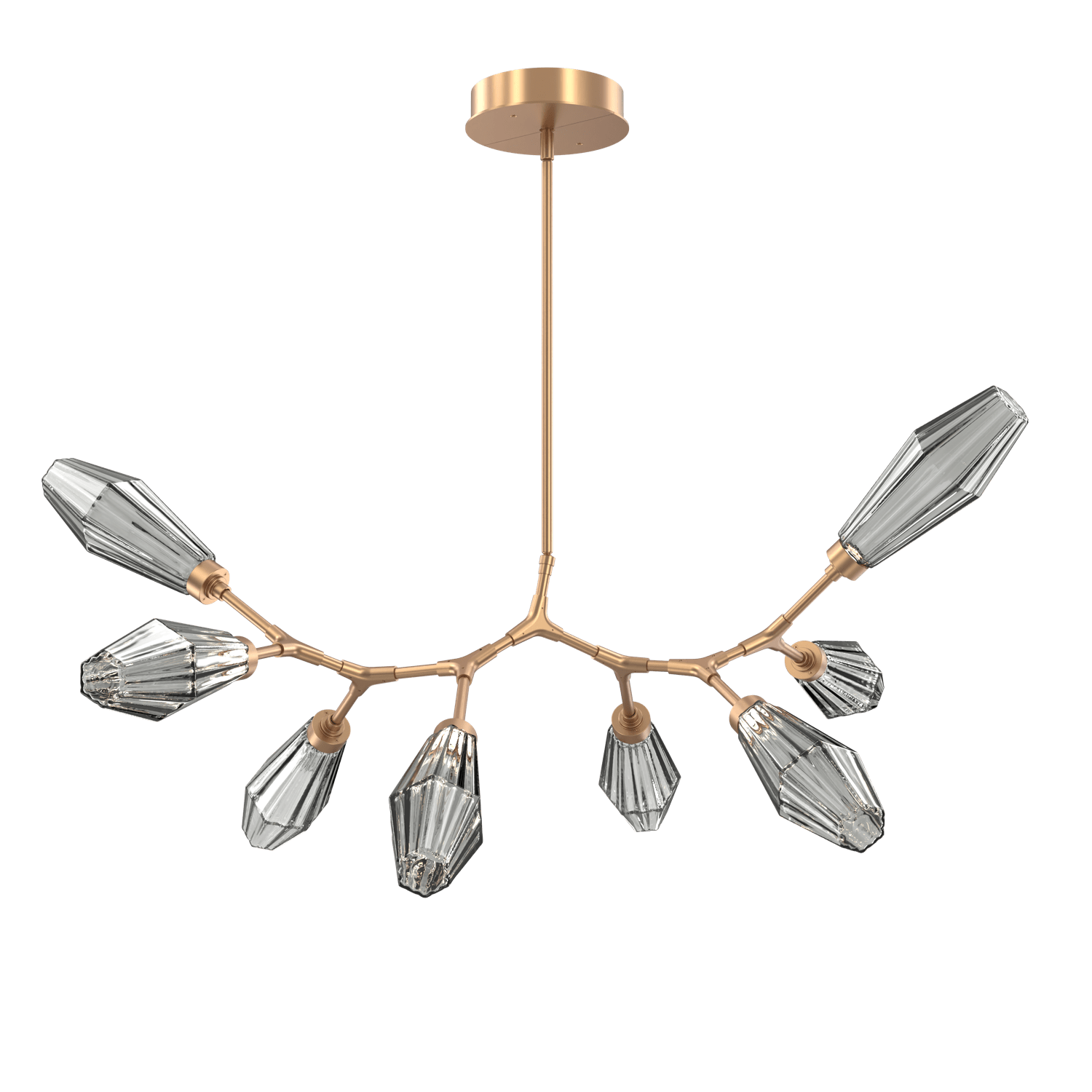 PLB0049-BB-NB-RS-Hammerton-Studio-Aalto-8-light-modern-branch-chandelier-with-novel-brass-finish-and-optic-ribbed-smoke-glass-shades-and-LED-lamping