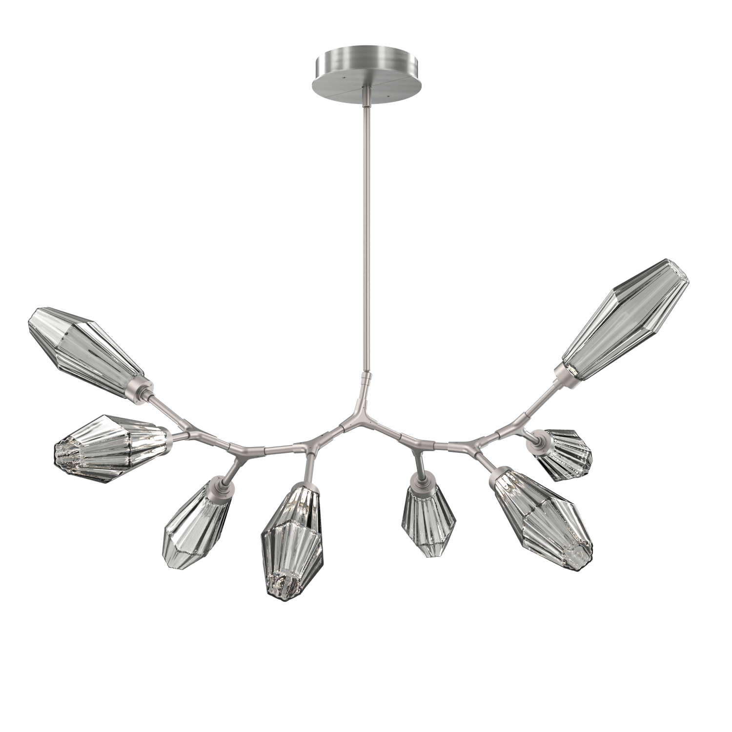 PLB0049-BB-SN-RS-Hammerton-Studio-Aalto-8-light-modern-branch-chandelier-with-satin-nickel-finish-and-optic-ribbed-smoke-glass-shades-and-LED-lamping