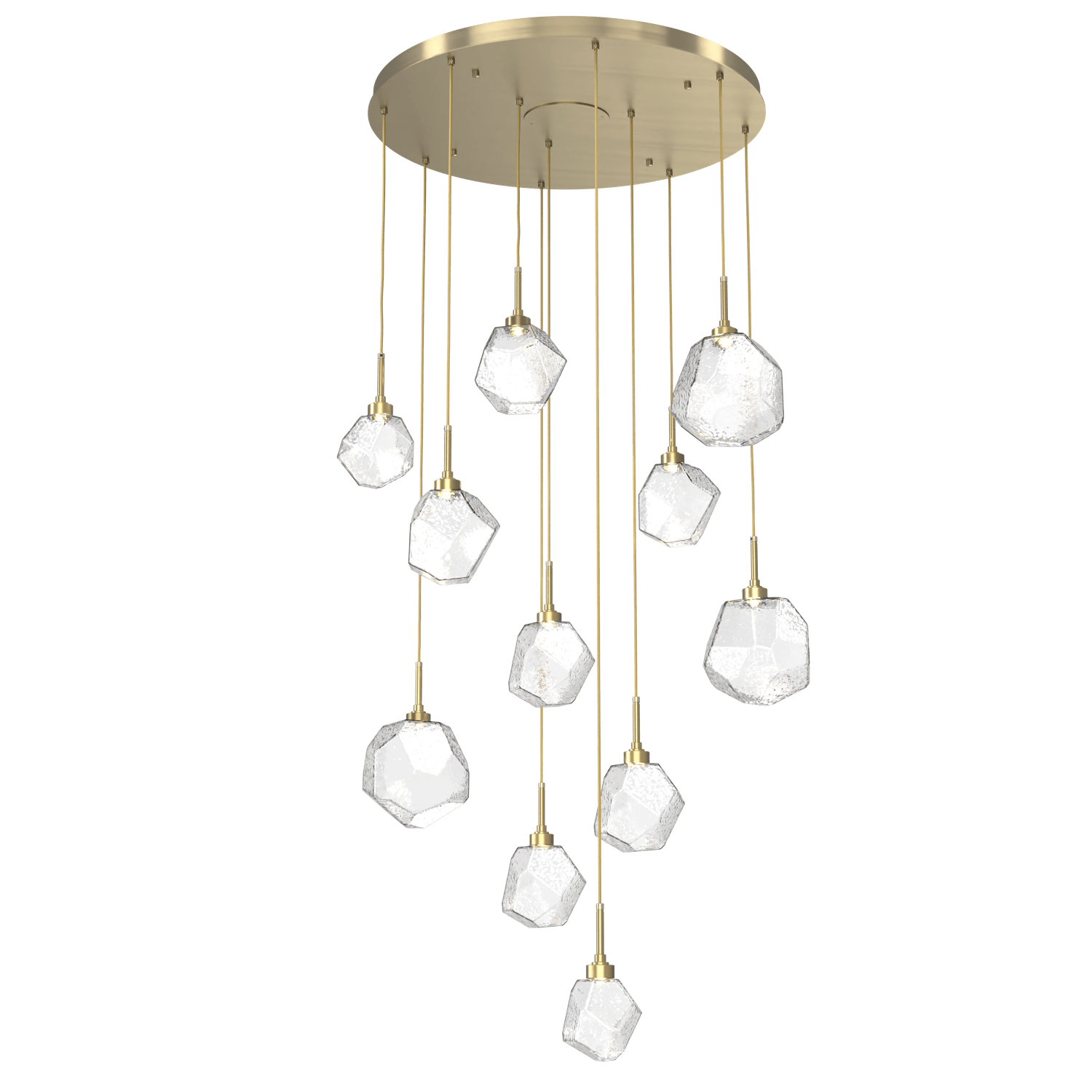 CHB0039-11-HB-C-Hammerton-Studio-Gem-11-light-round-pendant-chandelier-with-heritage-brass-finish-and-clear-blown-glass-shades-and-LED-lamping