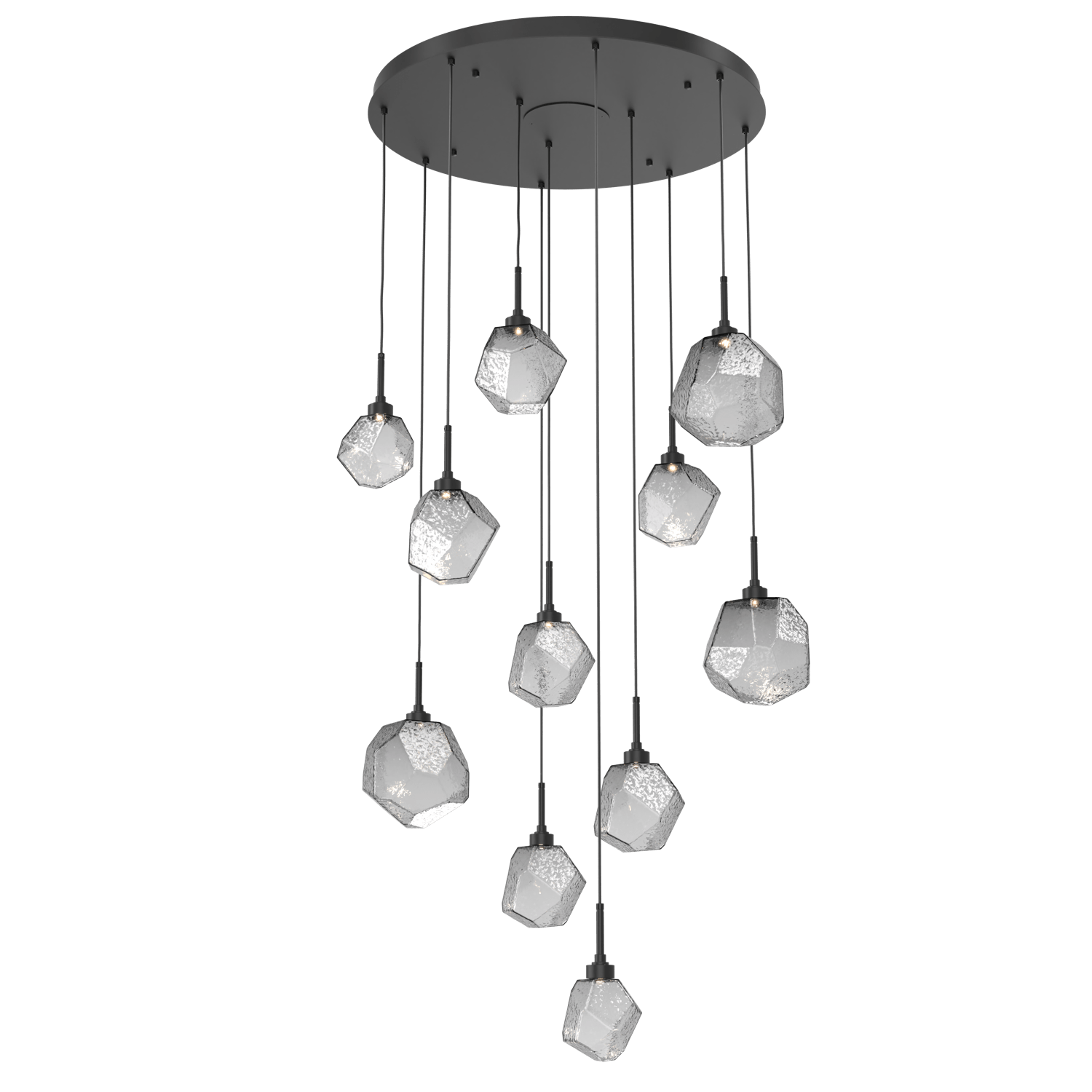 CHB0039-11-MB-S-Hammerton-Studio-Gem-11-light-round-pendant-chandelier-with-matte-black-finish-and-smoke-blown-glass-shades-and-LED-lamping