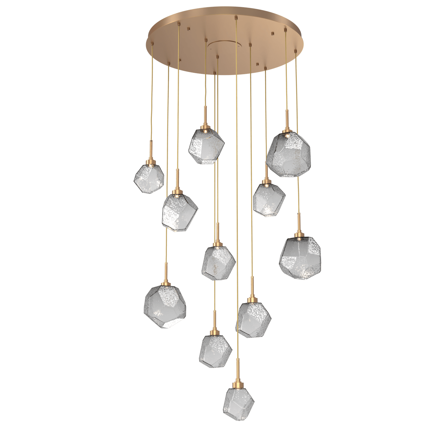 CHB0039-11-NB-S-Hammerton-Studio-Gem-11-light-round-pendant-chandelier-with-novel-brass-finish-and-smoke-blown-glass-shades-and-LED-lamping
