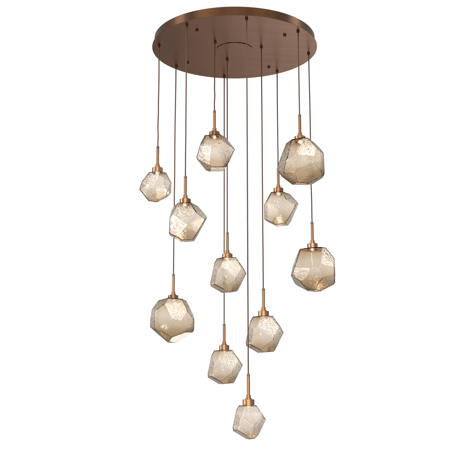 CHB0039-11-RB-B-Hammerton-Studio-Gem-11-light-round-pendant-chandelier-with-oil-rubbed-bronze-finish-and-bronze-blown-glass-shades-and-LED-lamping