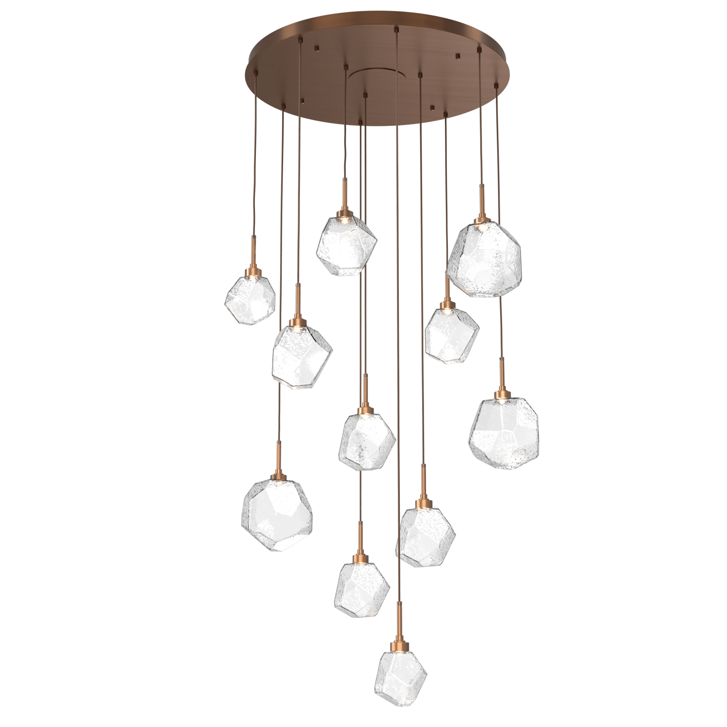 CHB0039-11-RB-C-Hammerton-Studio-Gem-11-light-round-pendant-chandelier-with-oil-rubbed-bronze-finish-and-clear-blown-glass-shades-and-LED-lamping