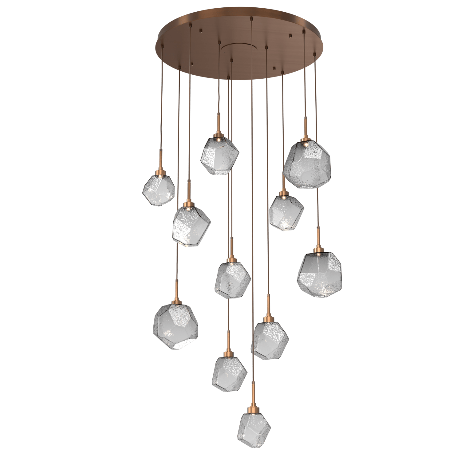 CHB0039-11-RB-S-Hammerton-Studio-Gem-11-light-round-pendant-chandelier-with-oil-rubbed-bronze-finish-and-smoke-blown-glass-shades-and-LED-lamping