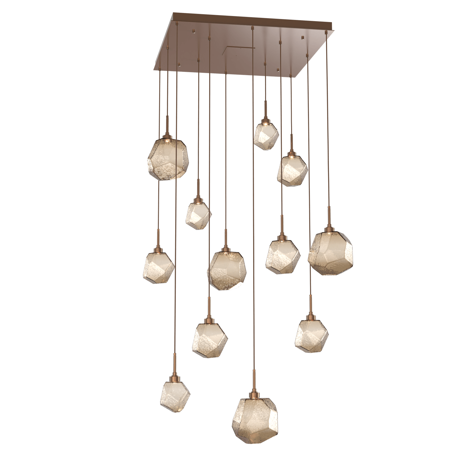 CHB0039-12-BB-B-Hammerton-Studio-Gem-12-light-square-pendant-chandelier-with-burnished-bronze-finish-and-bronze-blown-glass-shades-and-LED-lamping