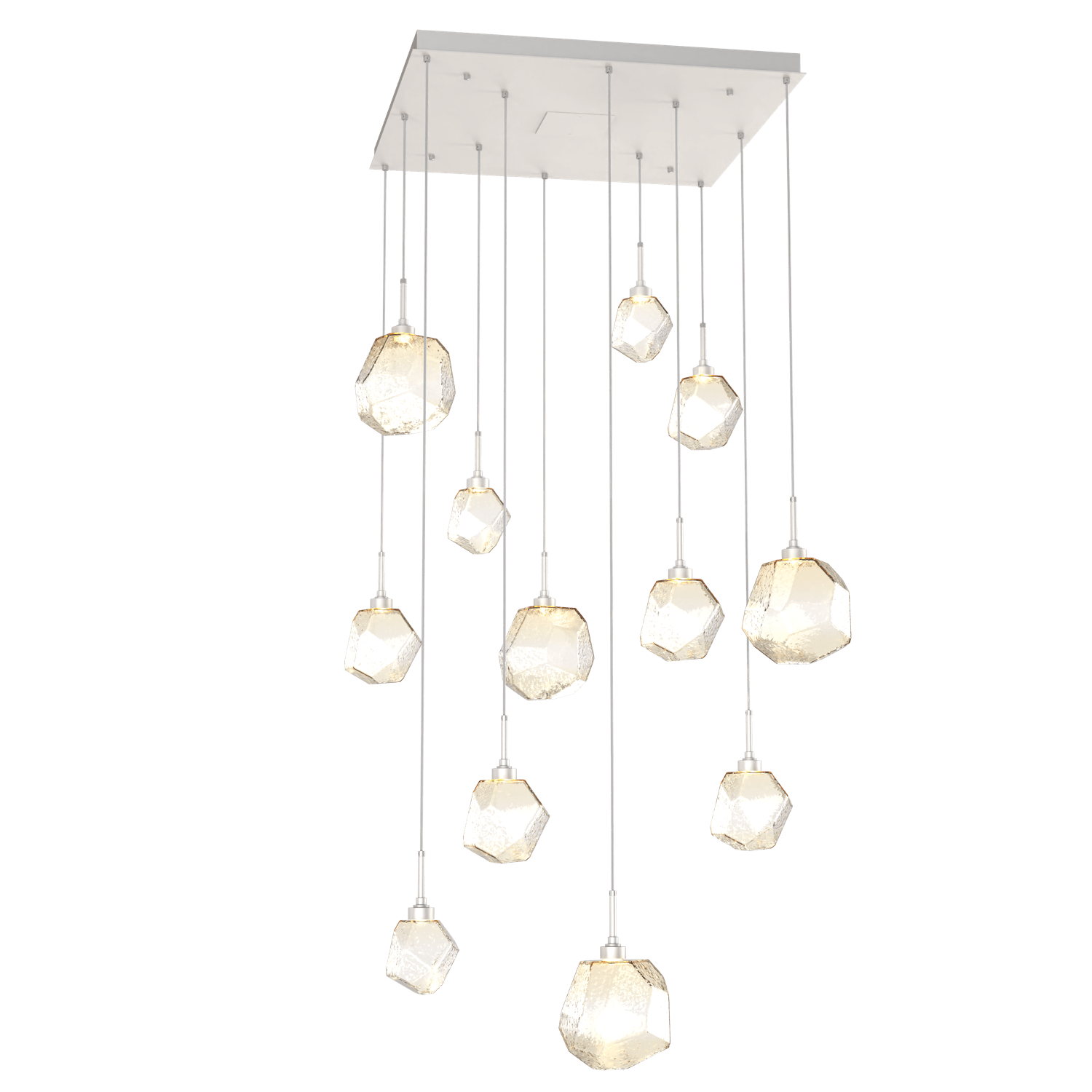 CHB0039-12-BS-A-Hammerton-Studio-Gem-12-light-square-pendant-chandelier-with-metallic-beige-silver-finish-and-amber-blown-glass-shades-and-LED-lamping